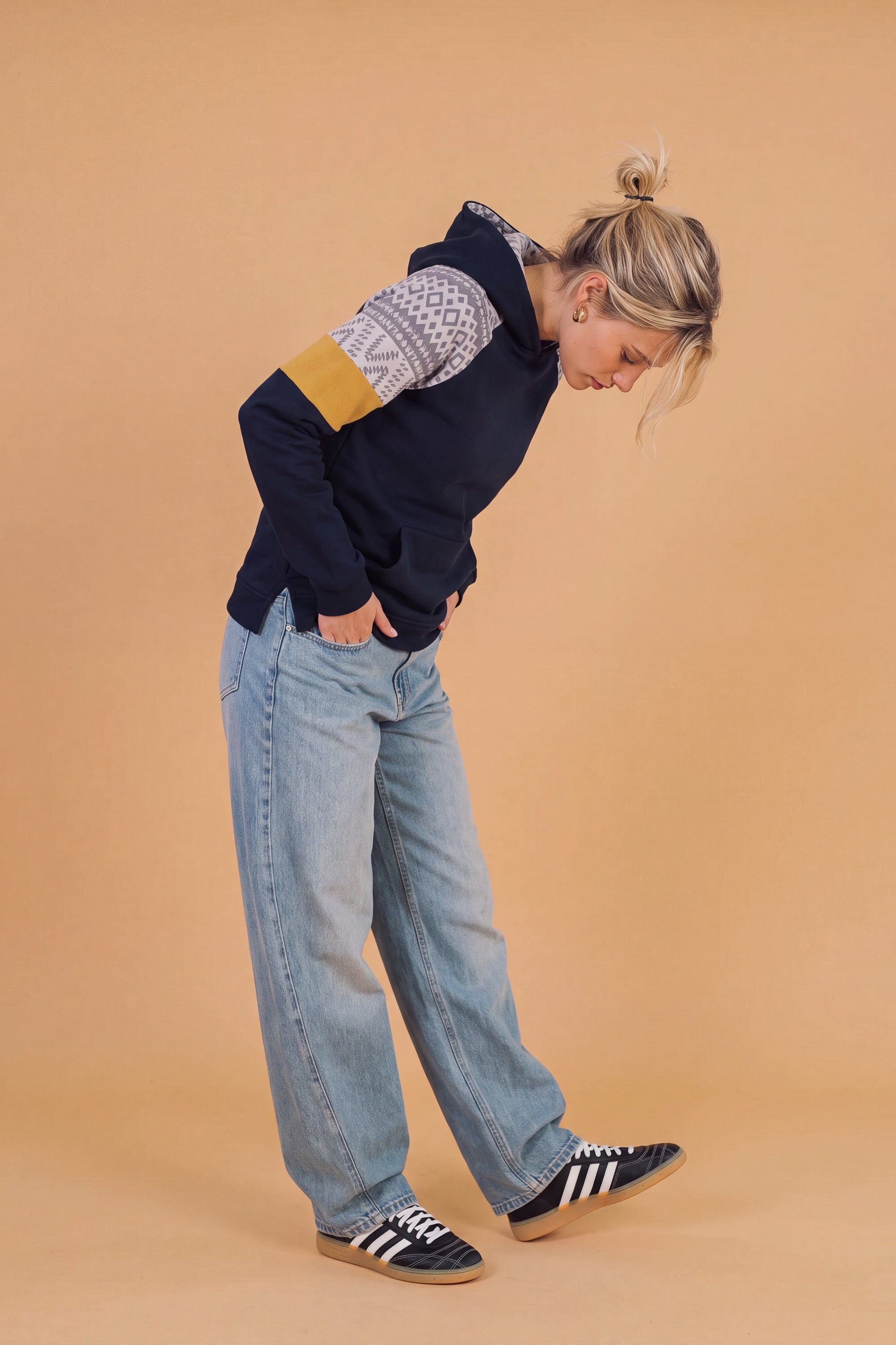Kapuzenpullover Vera Blue Senf Geo