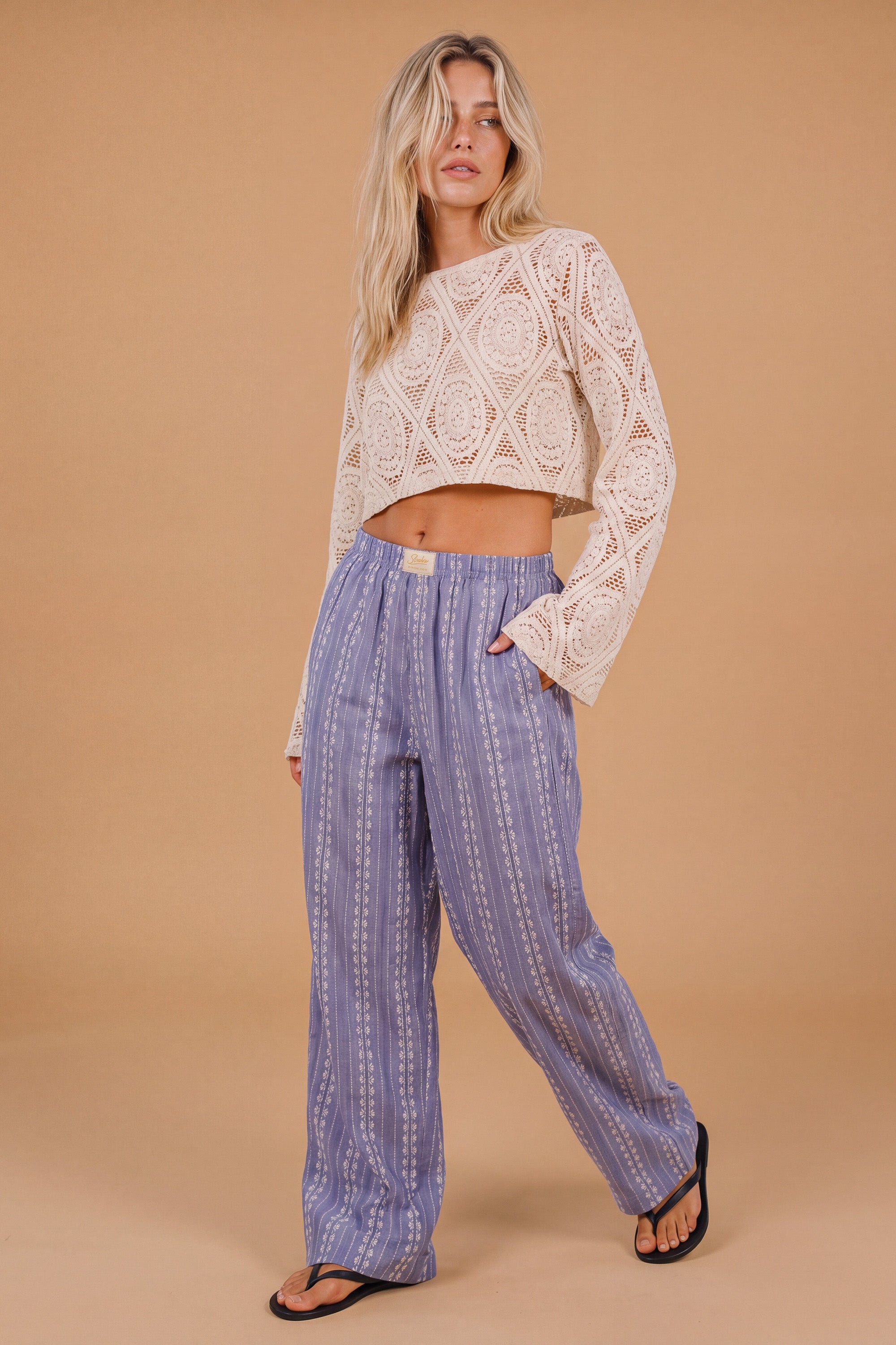 Trousers Dino Blue Flowers