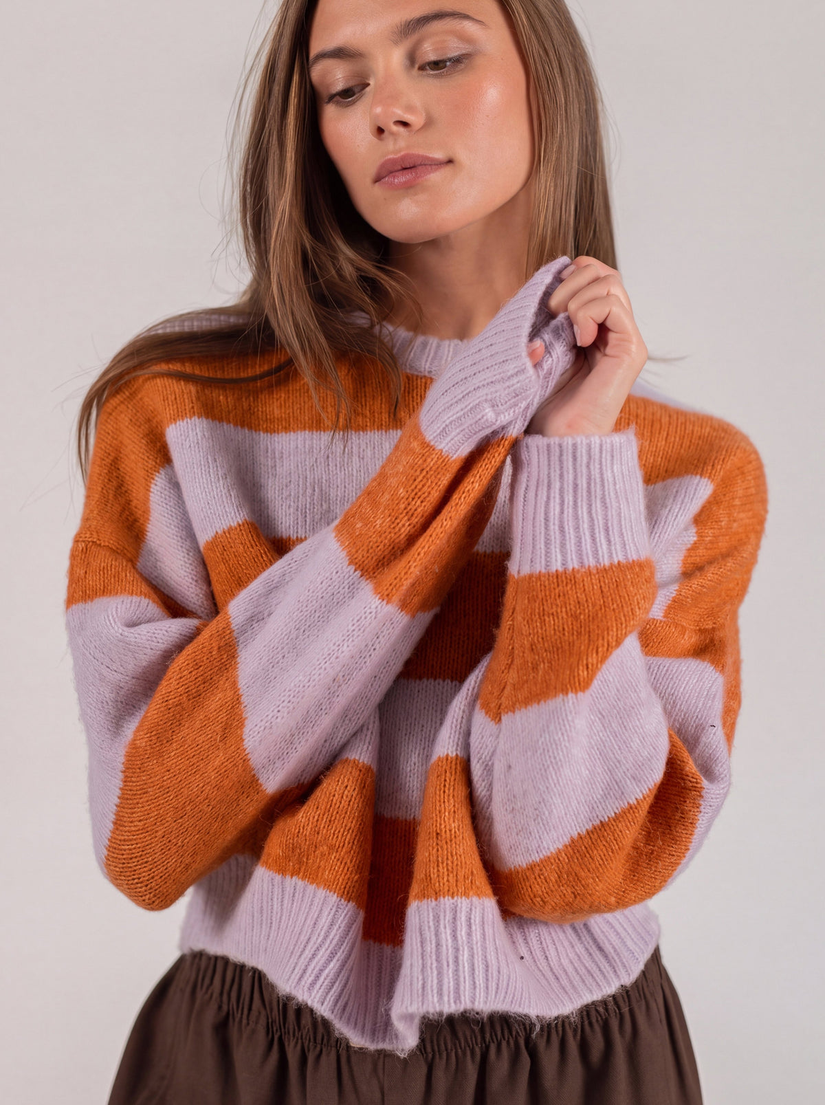 Knit Sweater Aletta Lilac Stripes