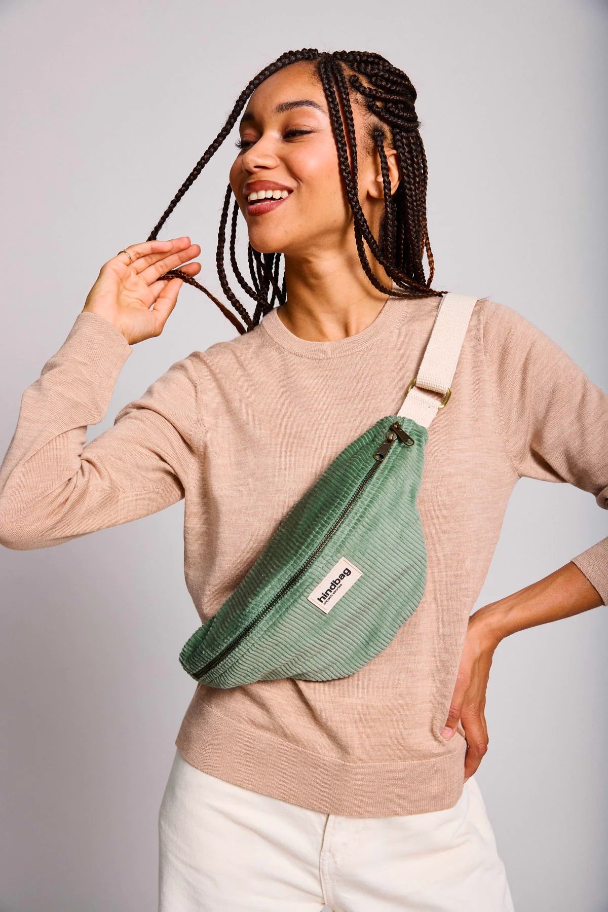 Fanny Pack Olivia Water Green Corduroy