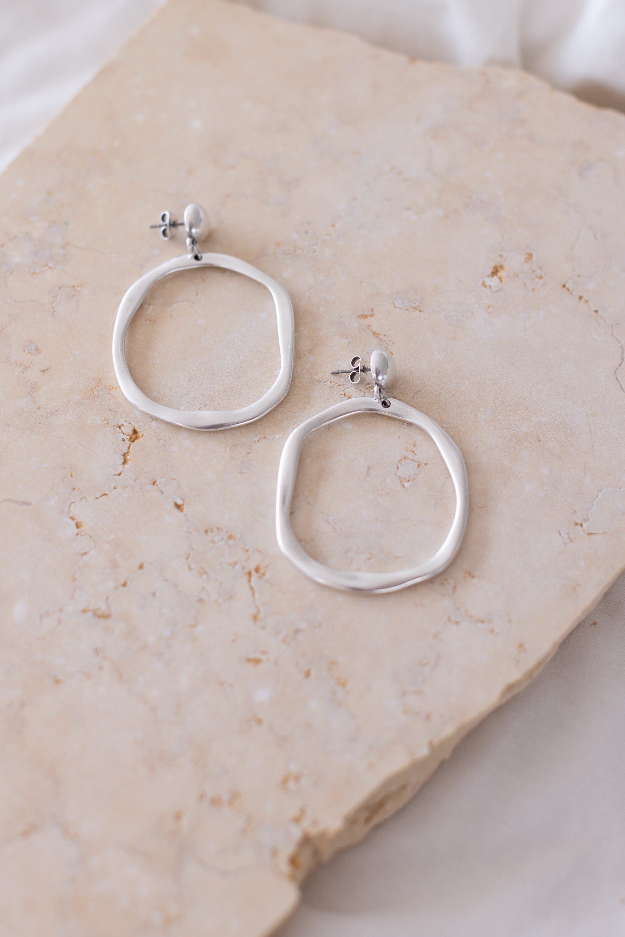 Earring Circle Boho Silver
