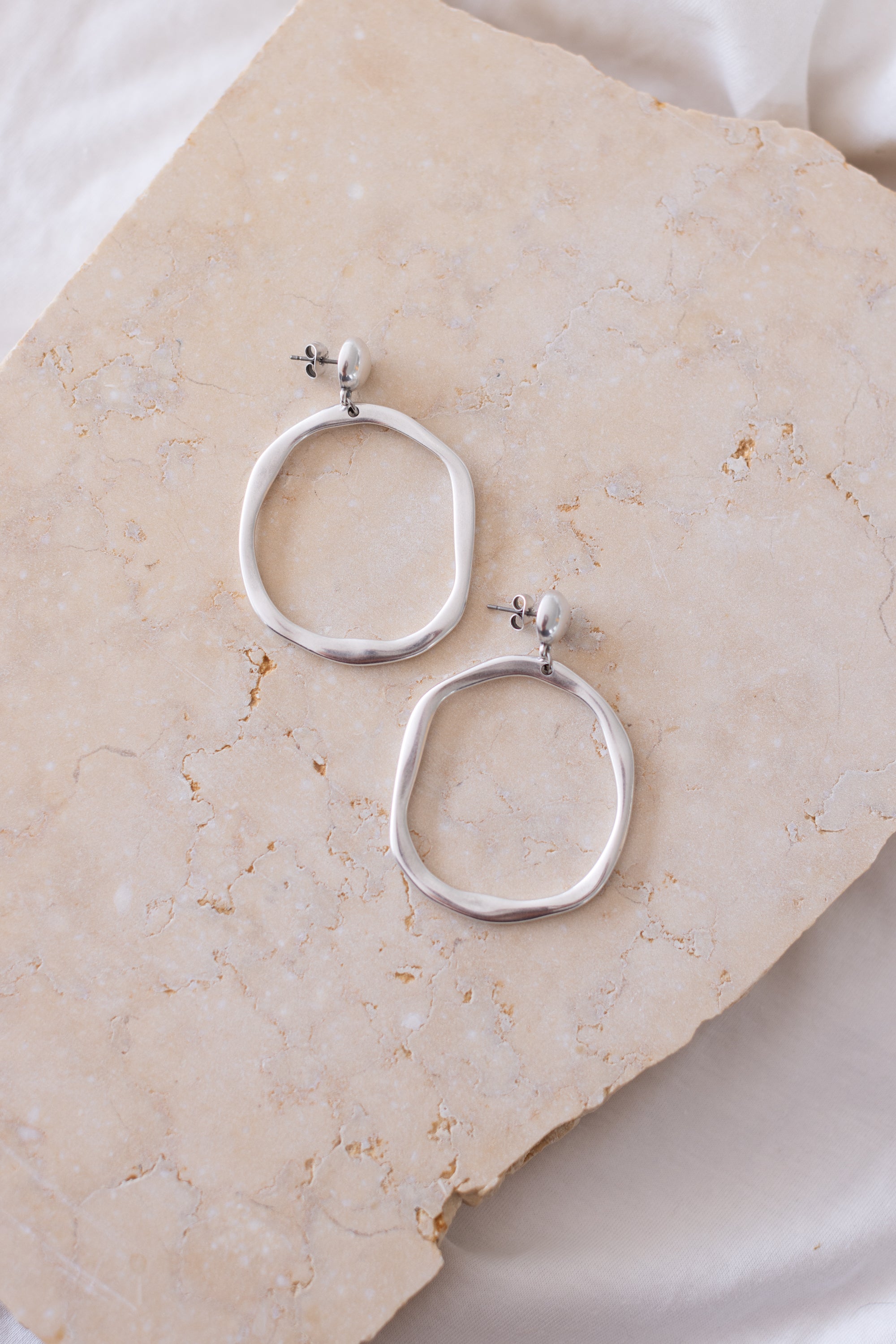 Earring Circle Boho Silver