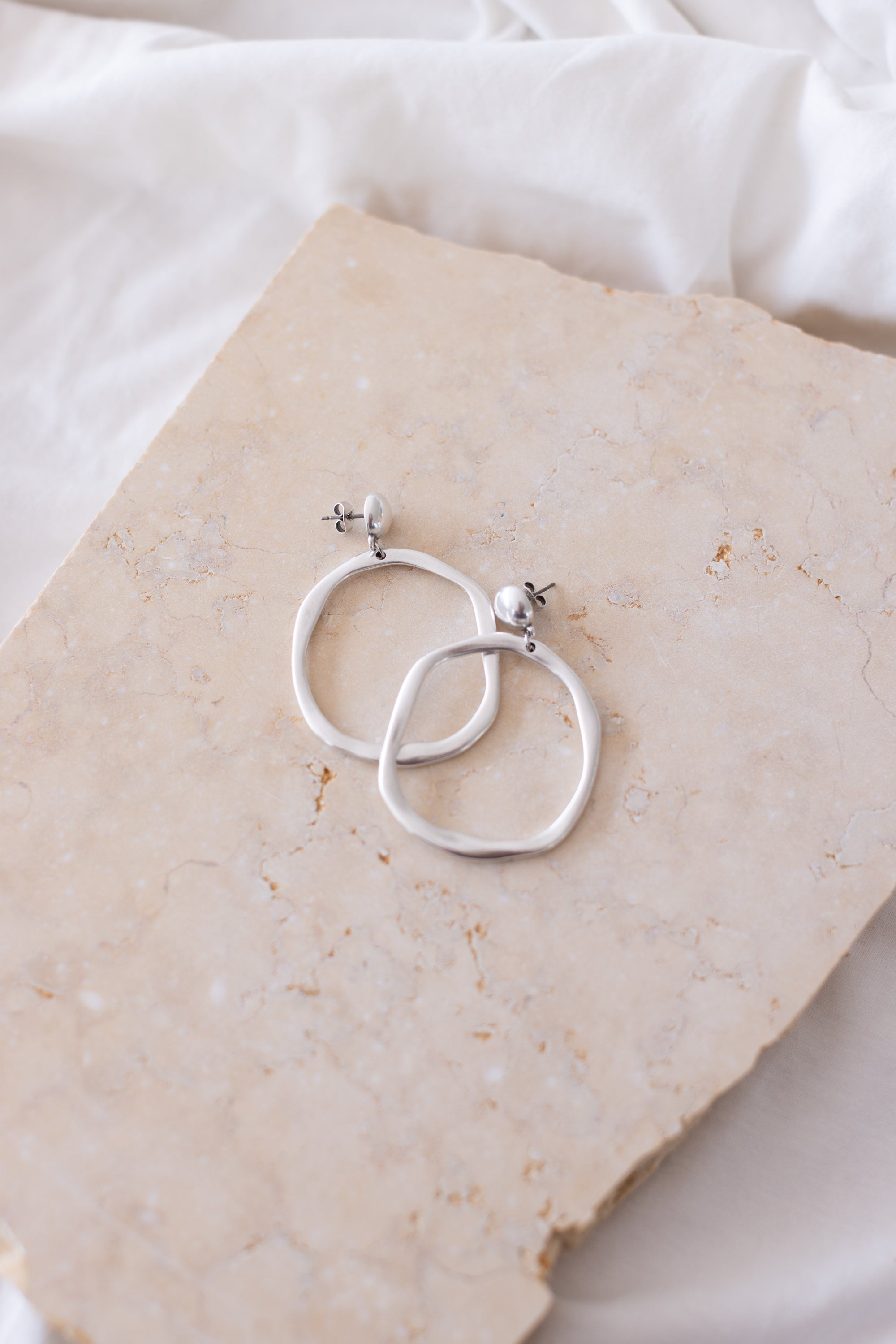 Earring Circle Boho Silver