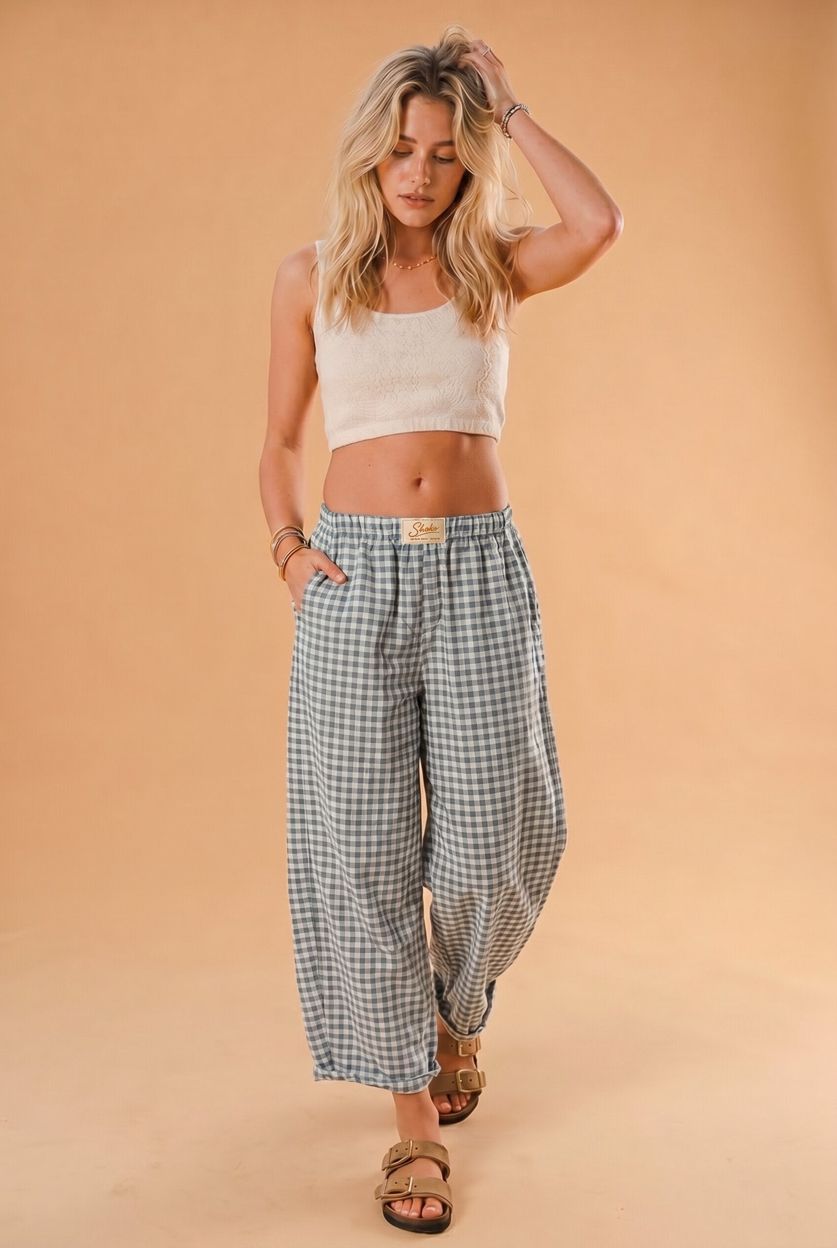 Trousers Dino Gingham Blue