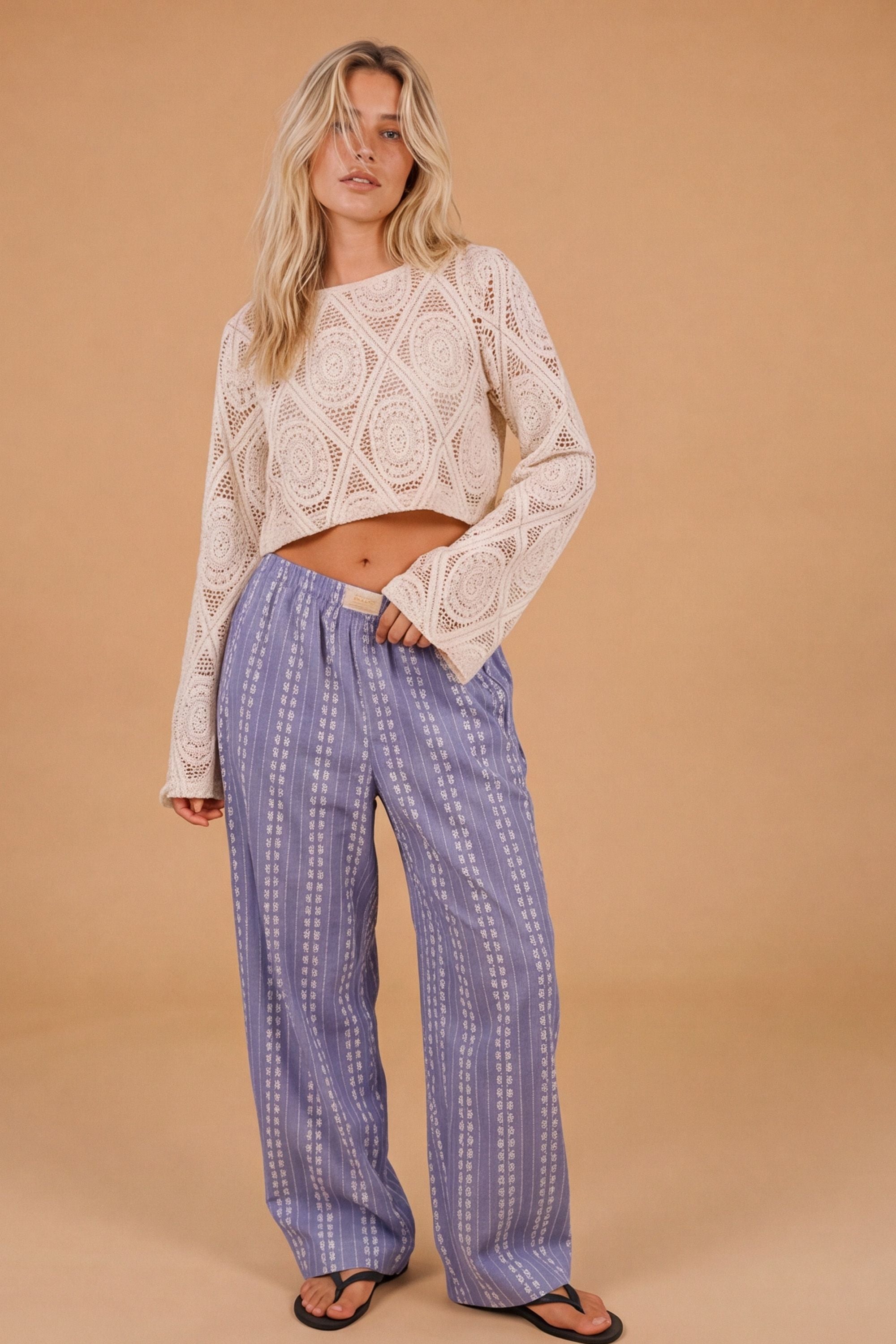 Trousers Dino Blue Flowers