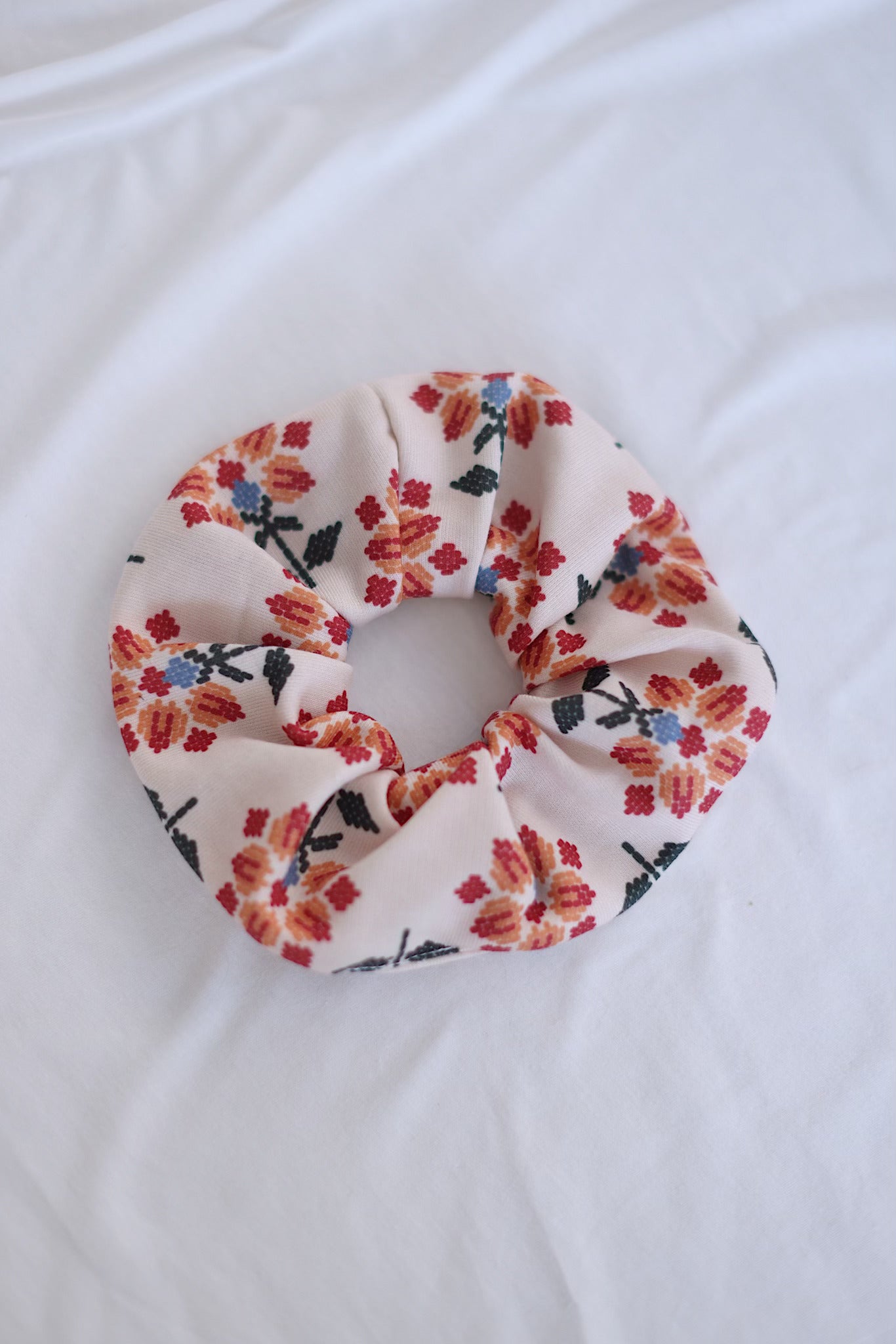 Scrunchie Folk Floral Terracotta