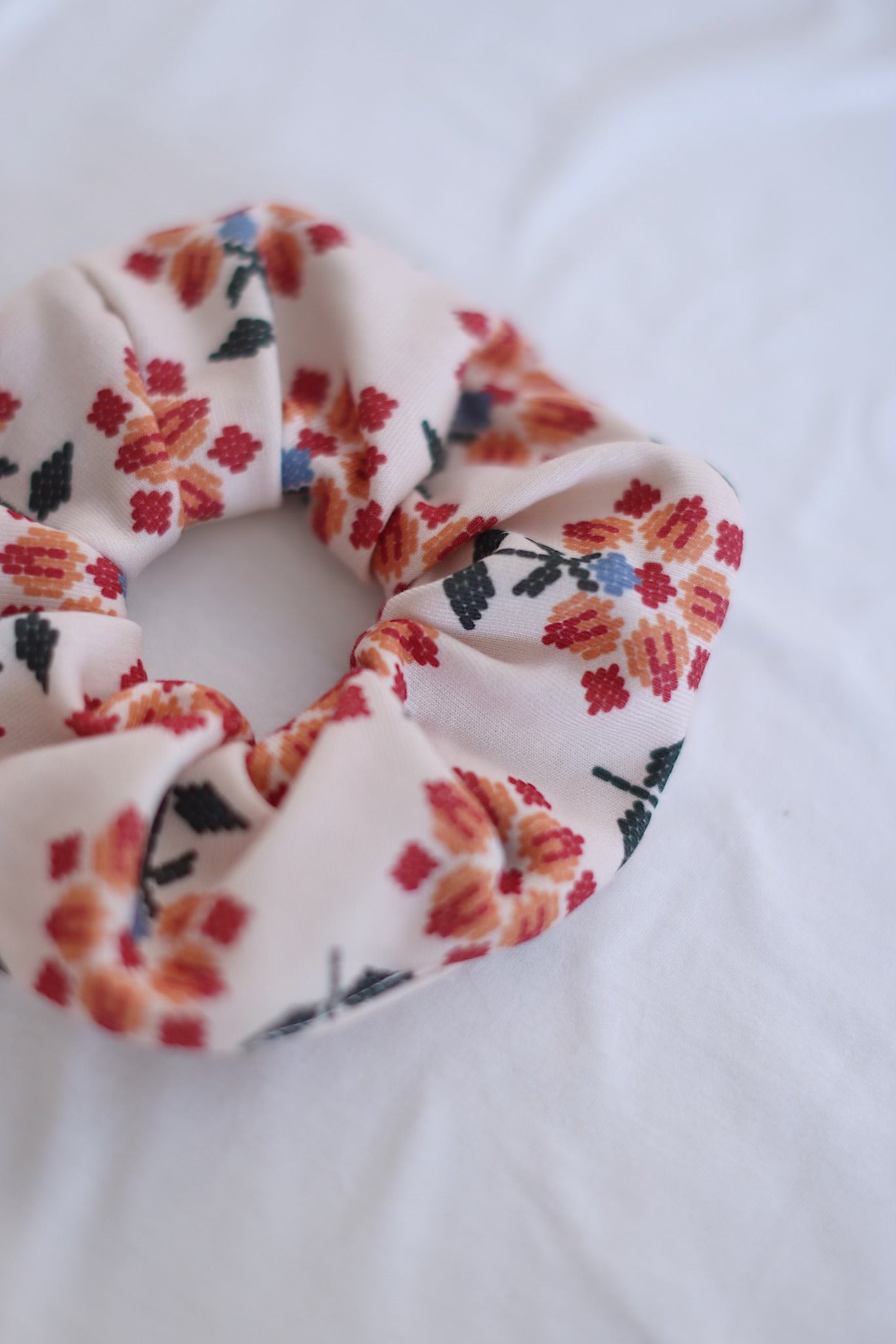 Scrunchie Folk Floral Terracotta