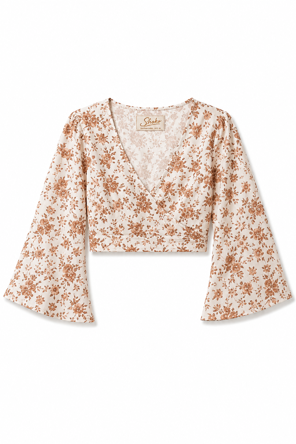 Shrug Top Valerie Latte Flowers