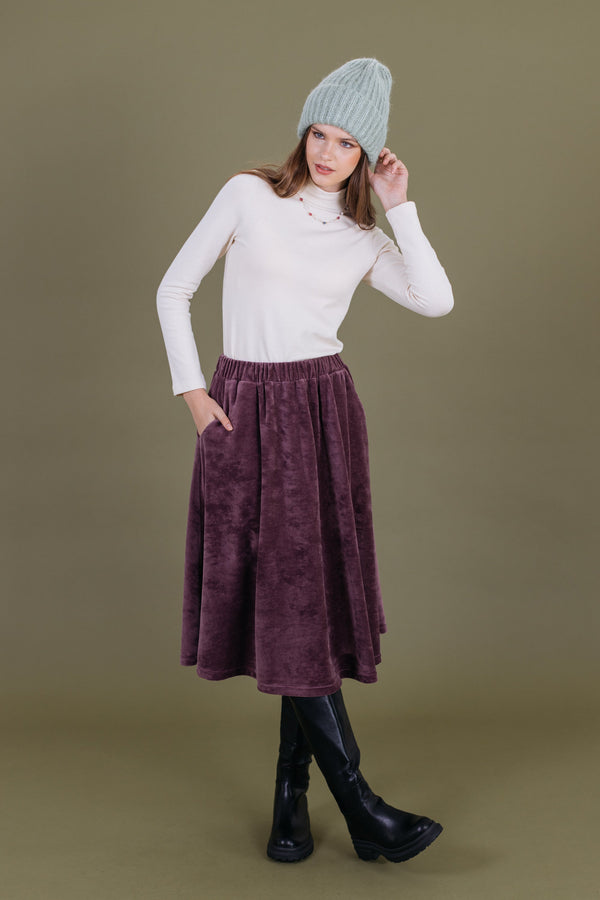 Skirt Serena Velvet Purple