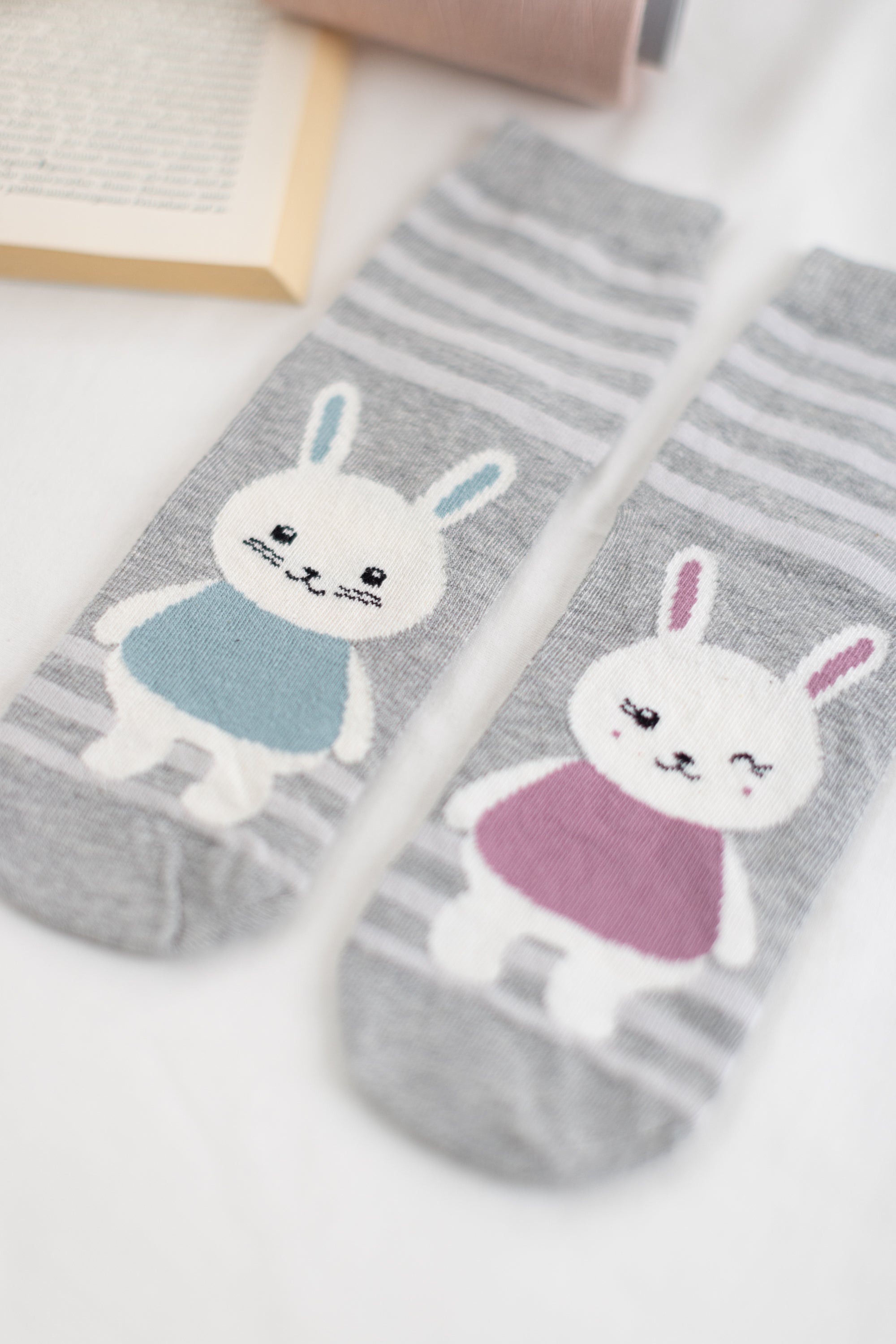 Socks Bunny Couple Grey