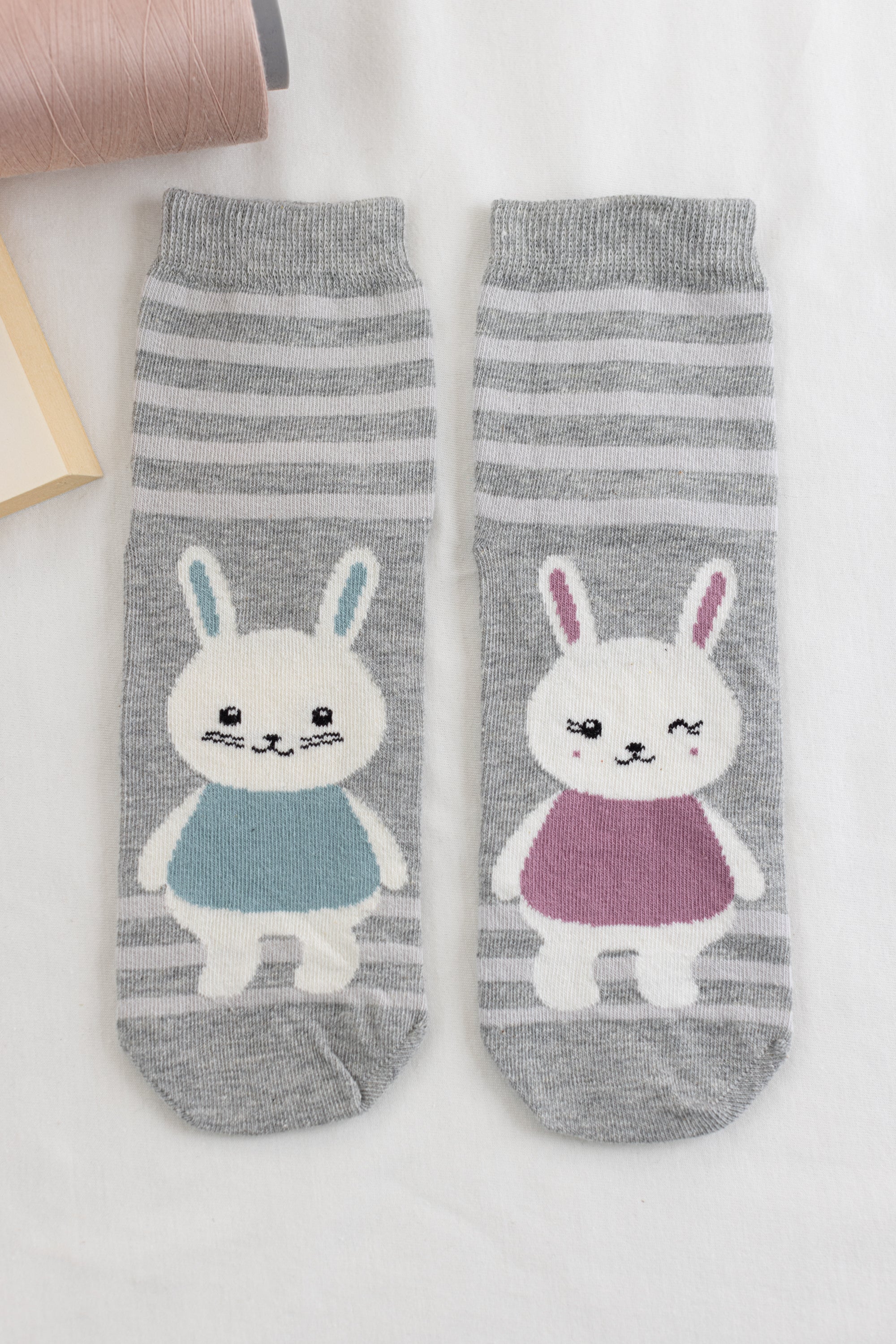 Socks Bunny Couple Grey