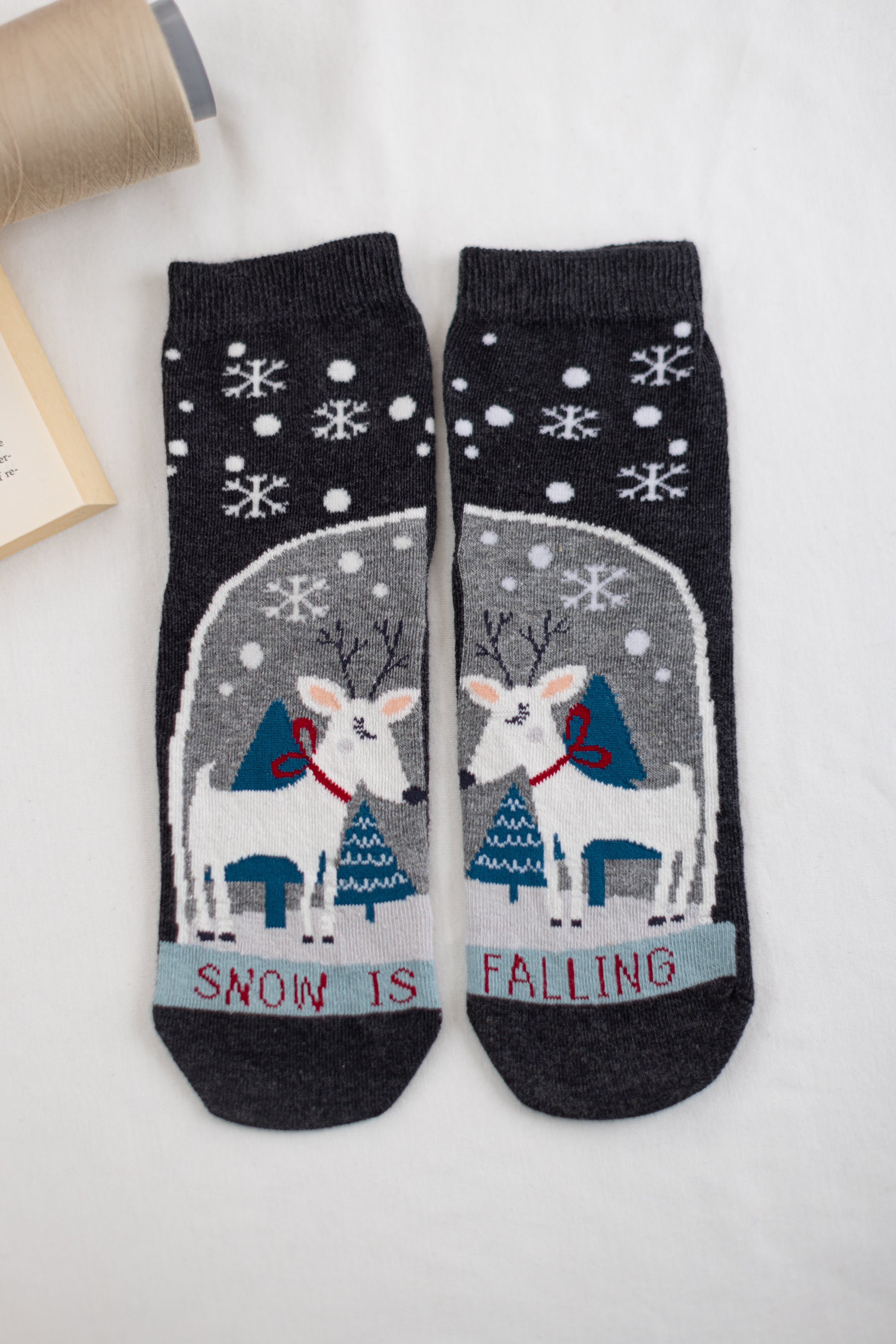 Socks Snow Deers Blue
