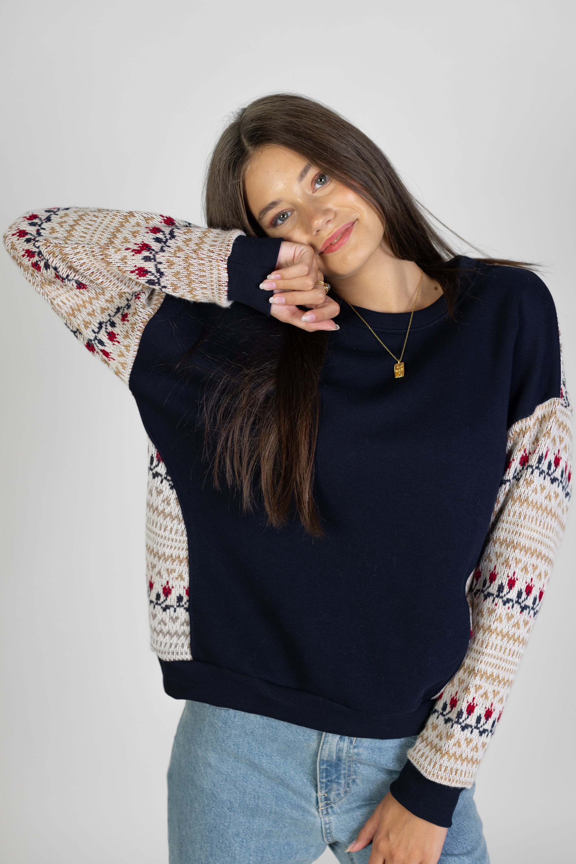Sweater Wanderlust Blue Folk