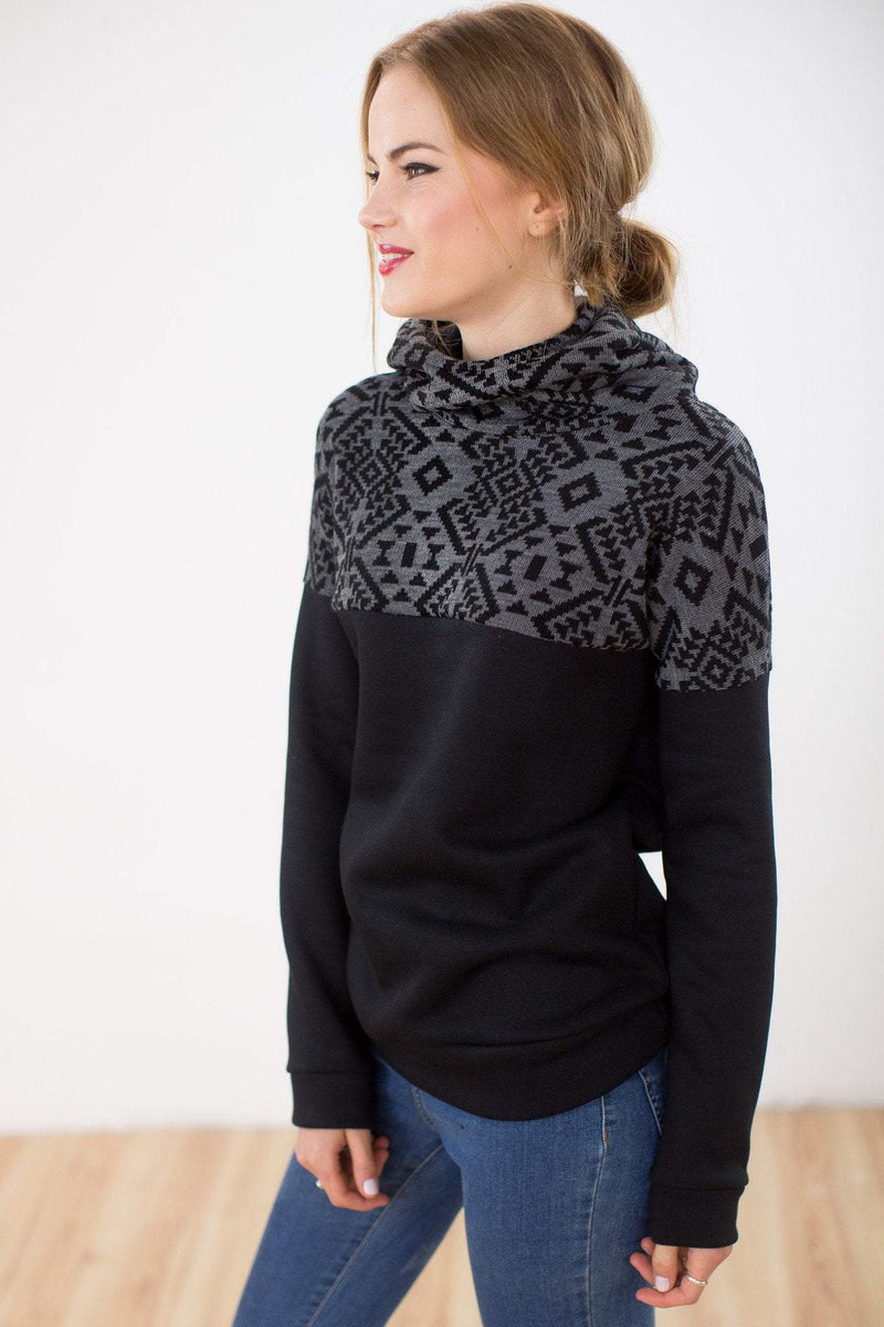 Hoodie To Go Black Aztec SHOKO