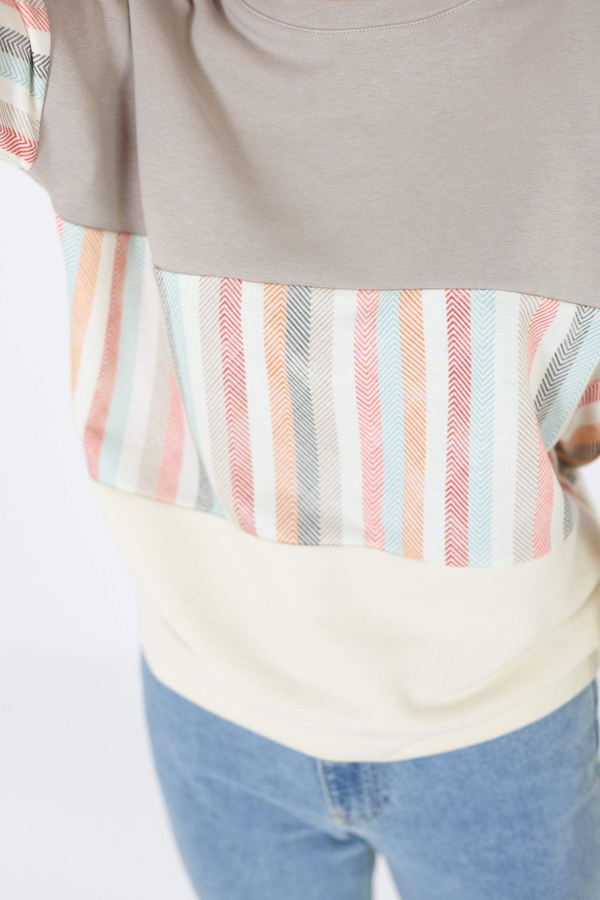 Sweater Mia mocha candy stripes