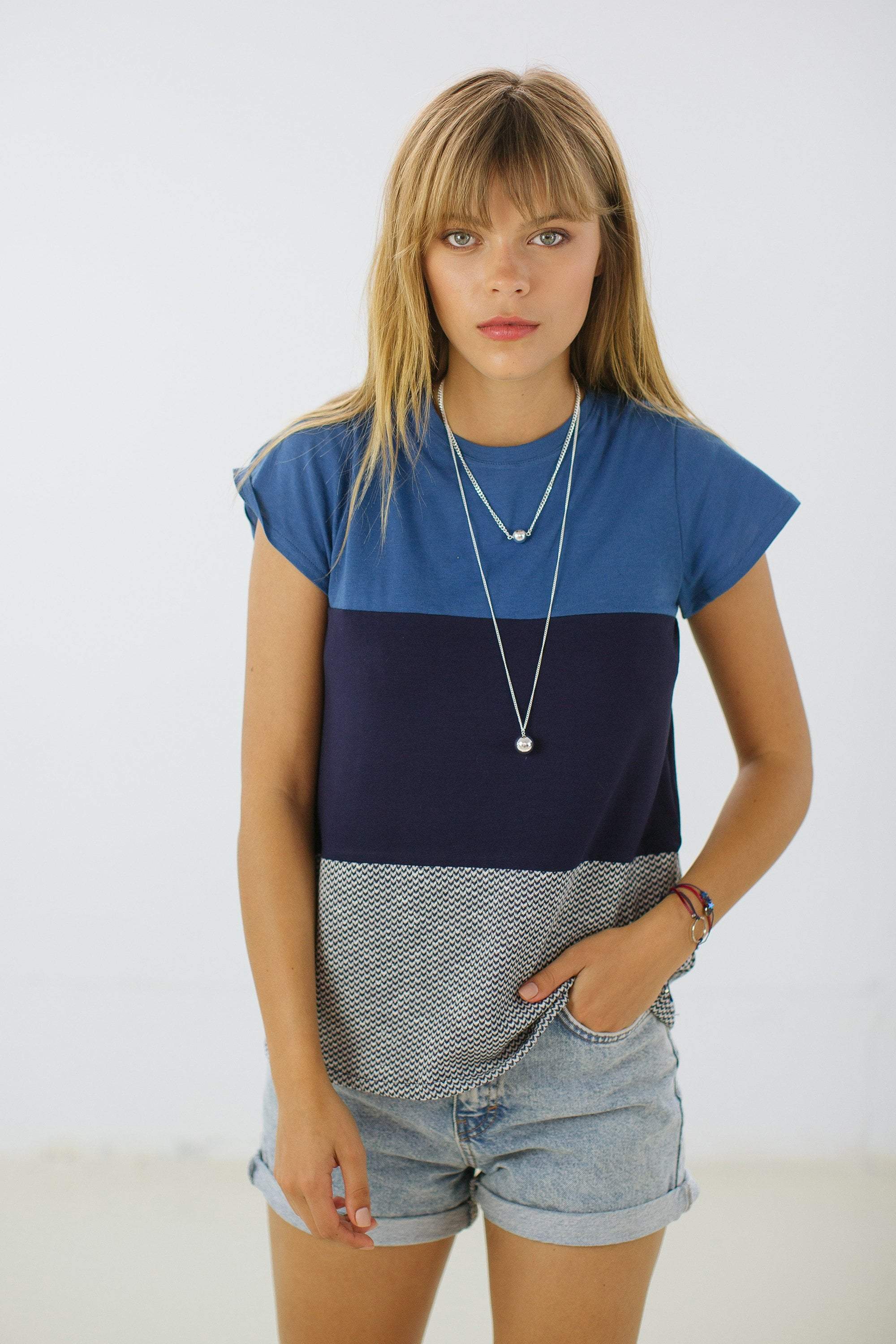 Top Mia Blue Stripes