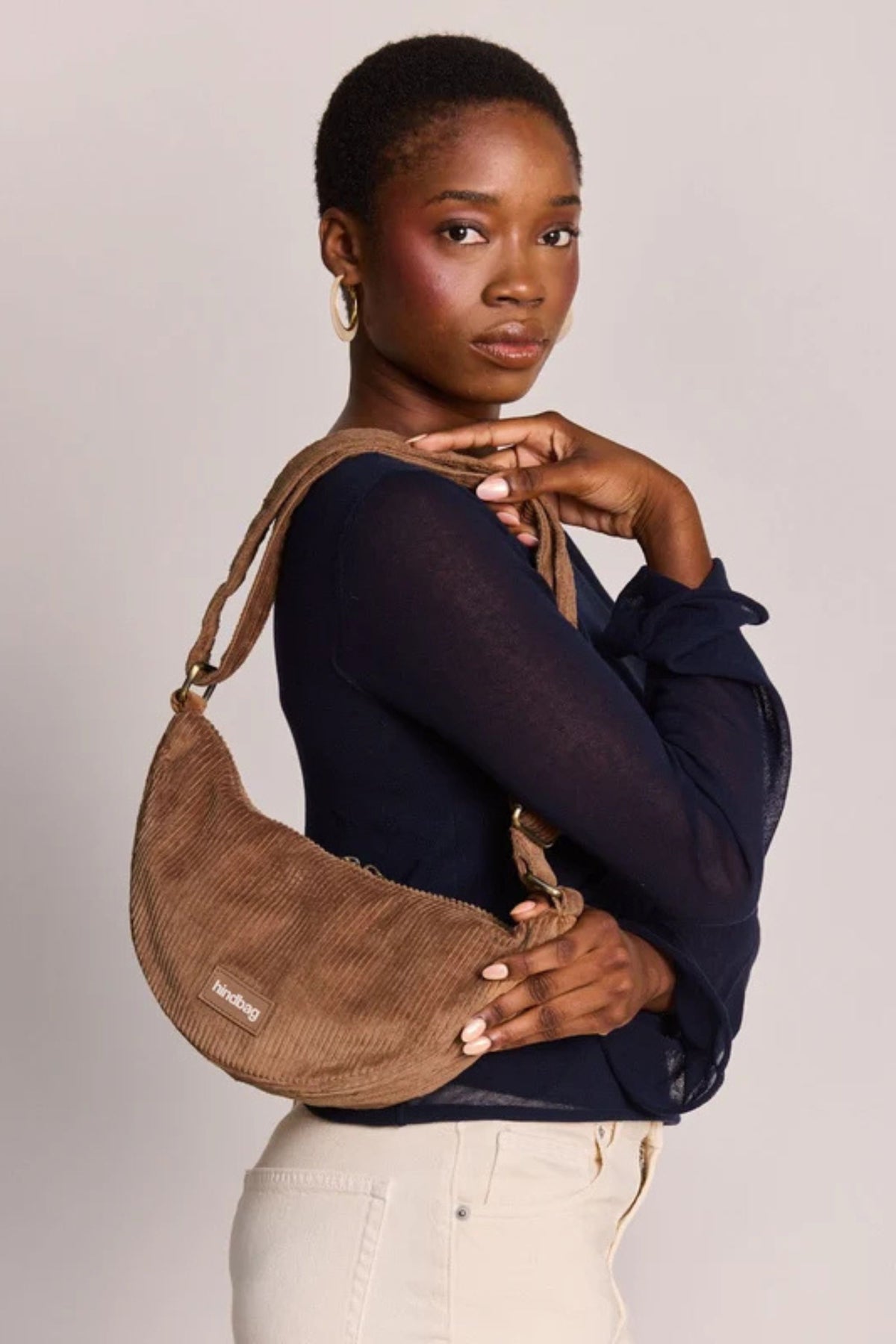 Half Moon Bag Andrea Macchiato Corduroy