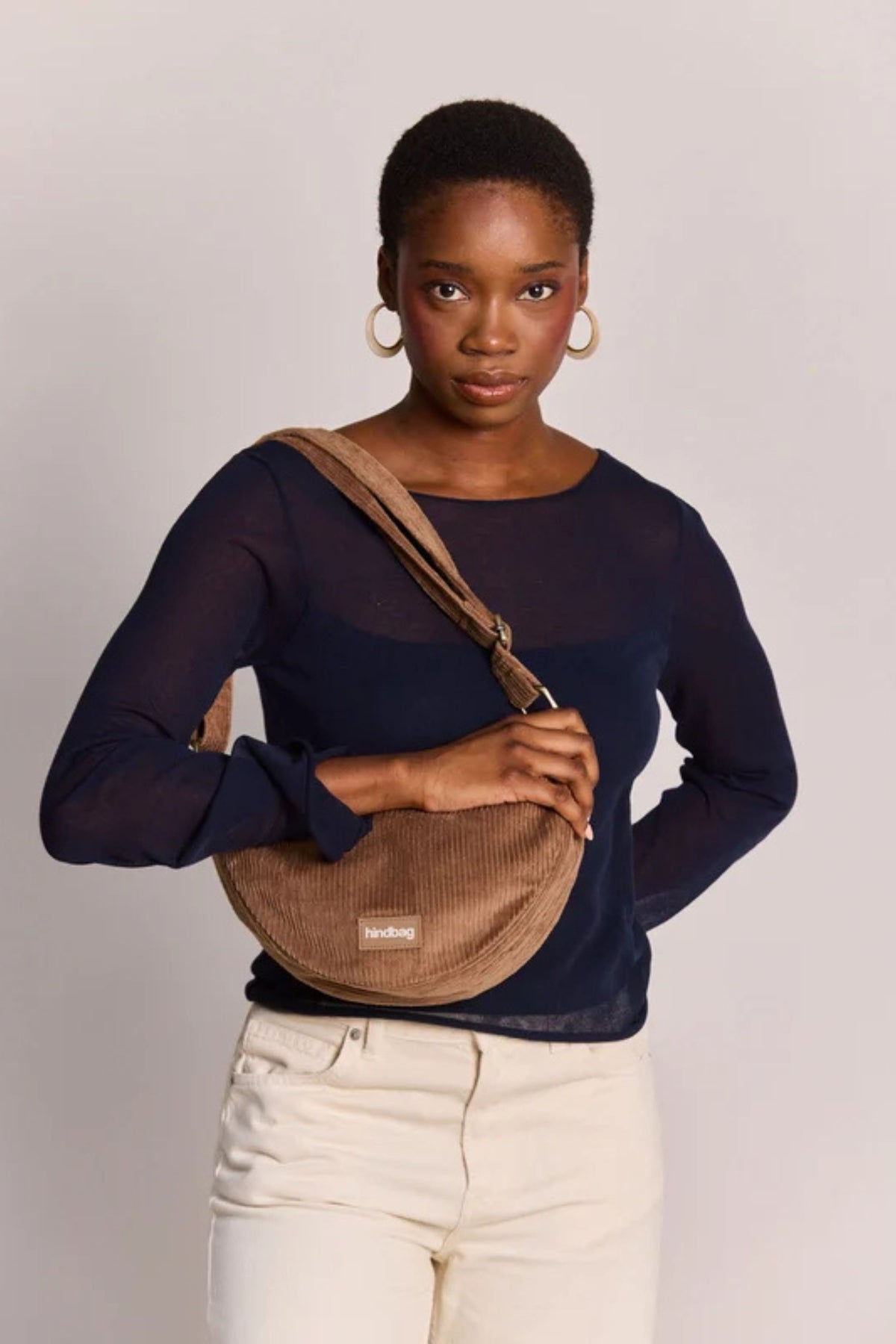 Half Moon Bag Andrea Macchiato Corduroy
