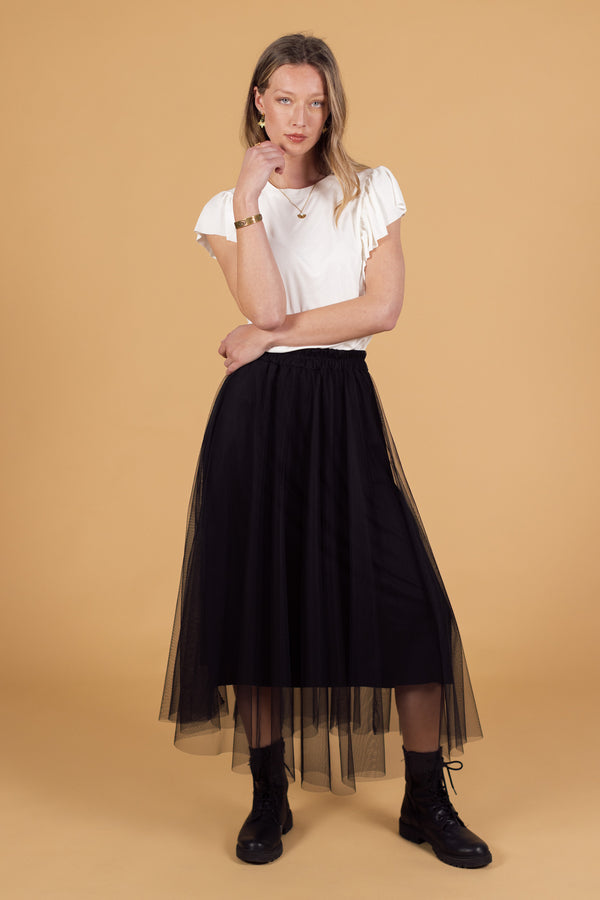 Skirt Leif Dusty Black Tulle