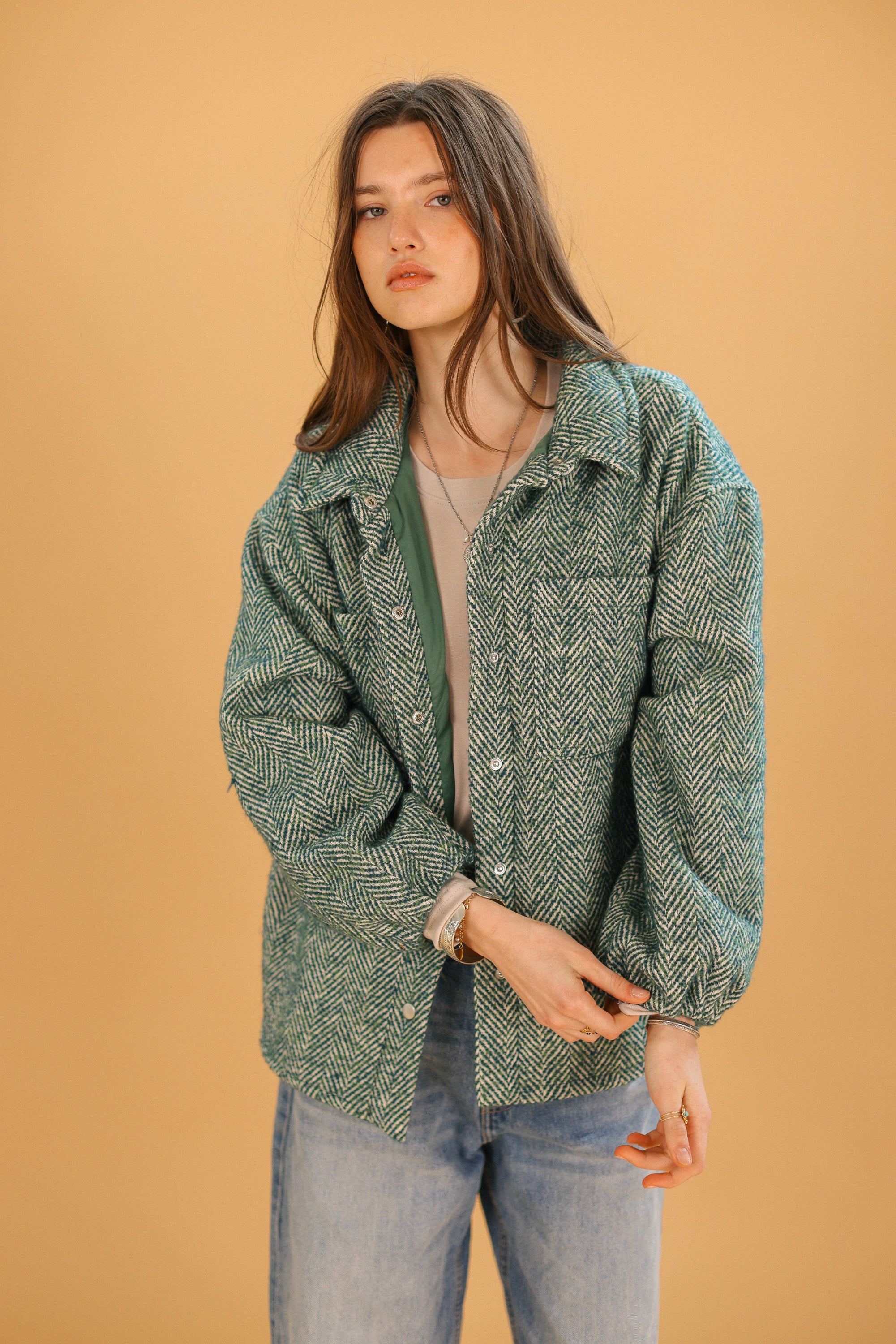 Jacket Kimi Sage Herringbone