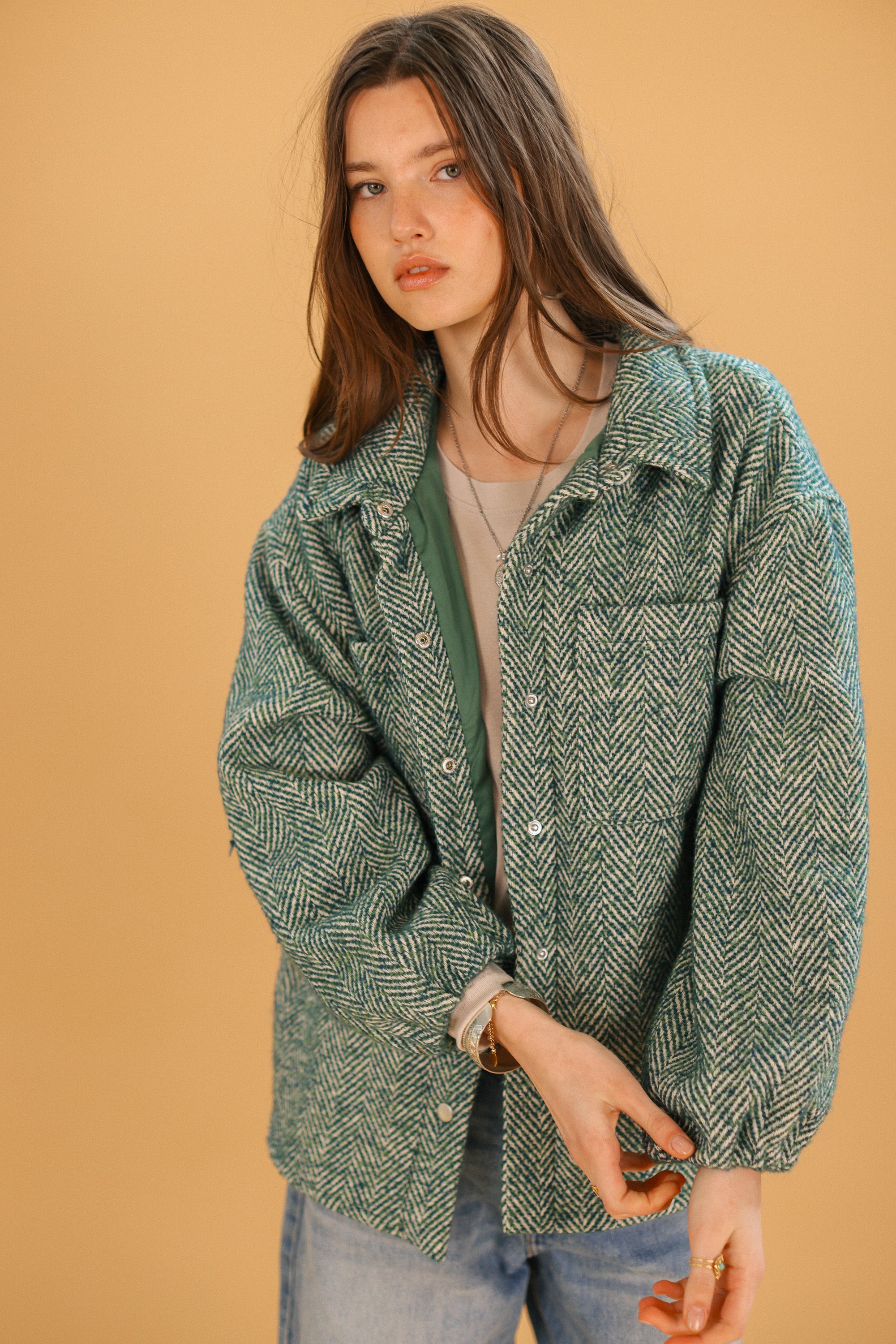 Jacket Kimi Sage Herringbone