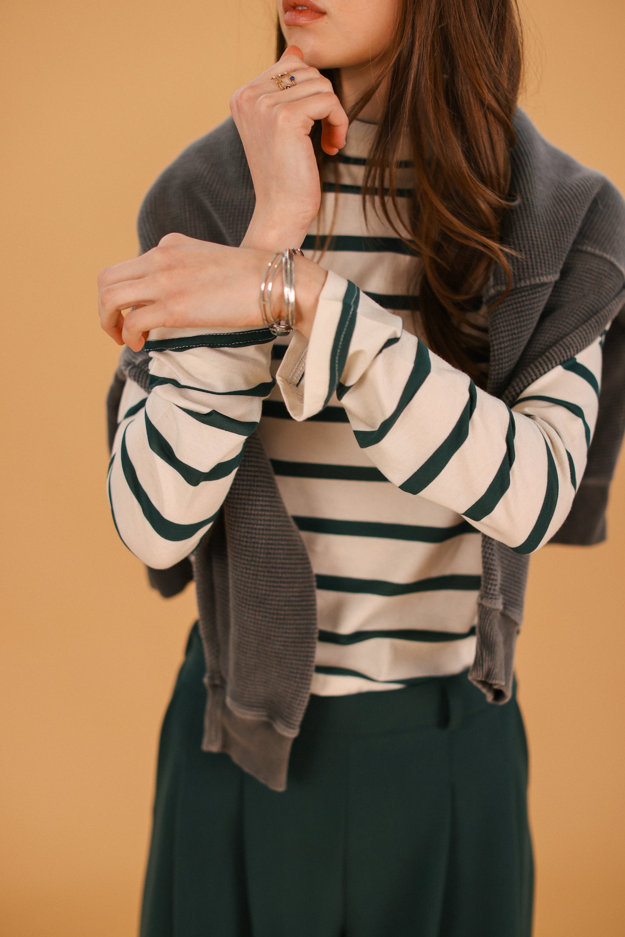 Top Billie Green Stripes