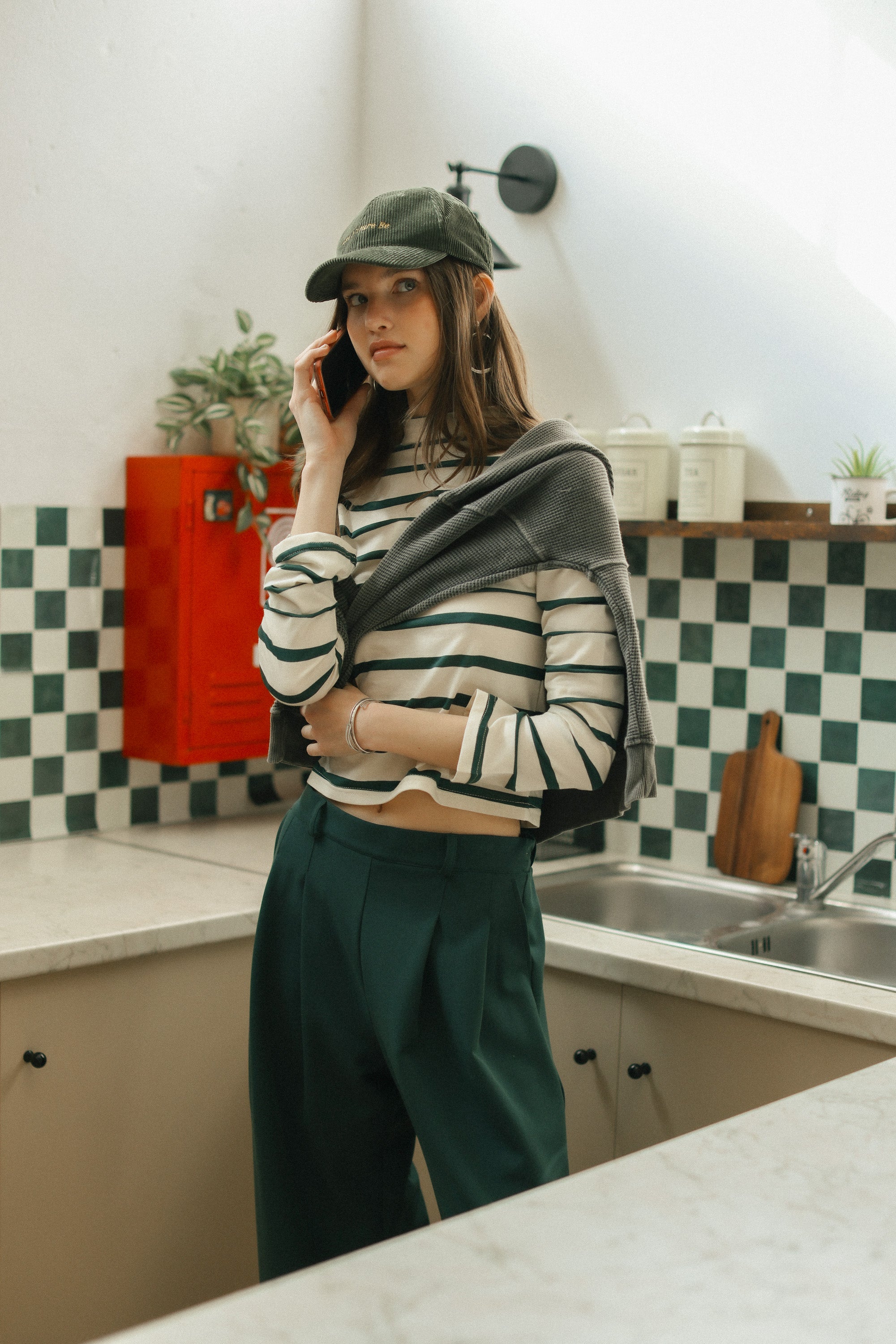 Top Billie Green Stripes