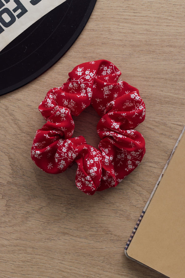 Scrunchie Red Cherry Blossom