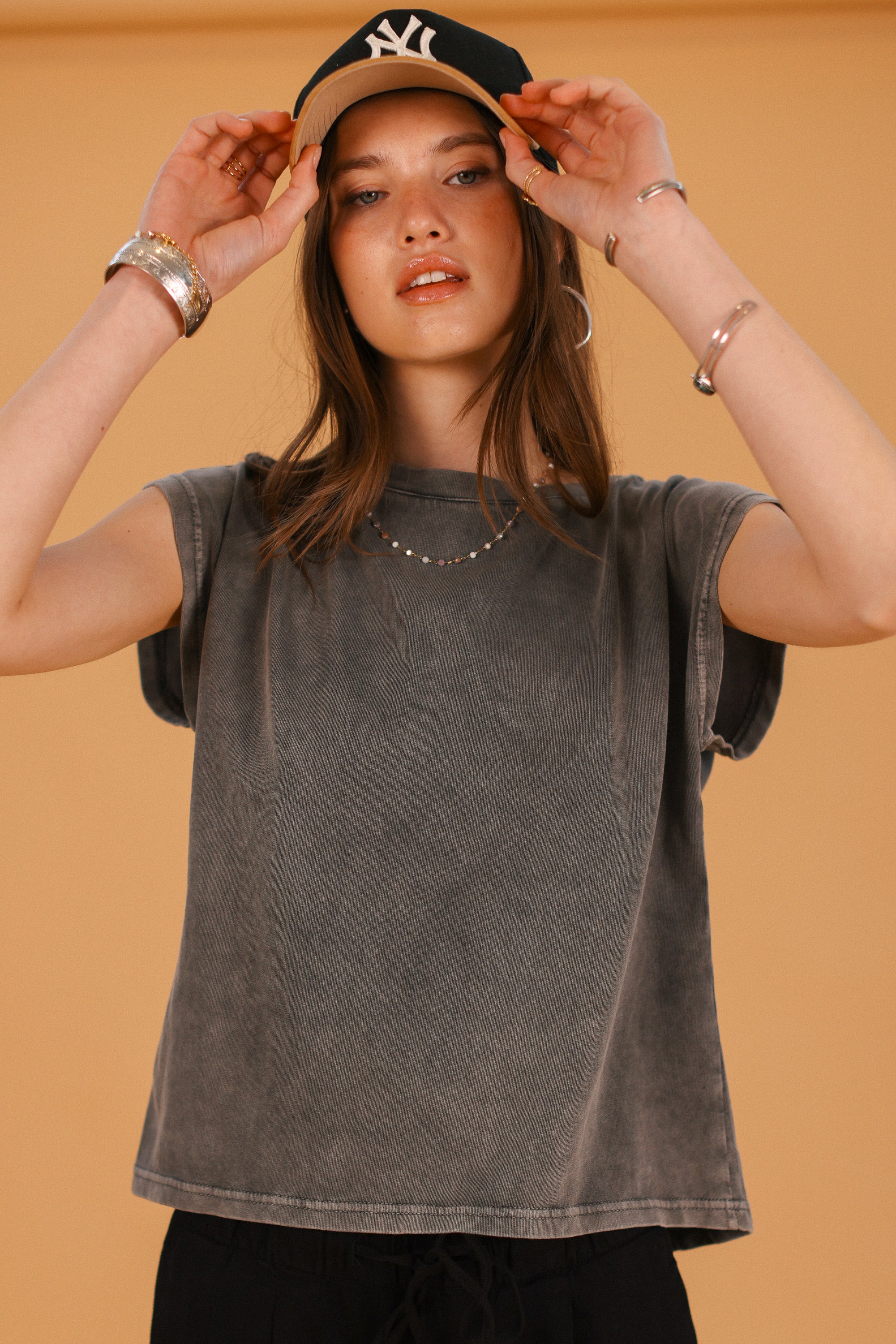 Top Aria Stonewashed Grey