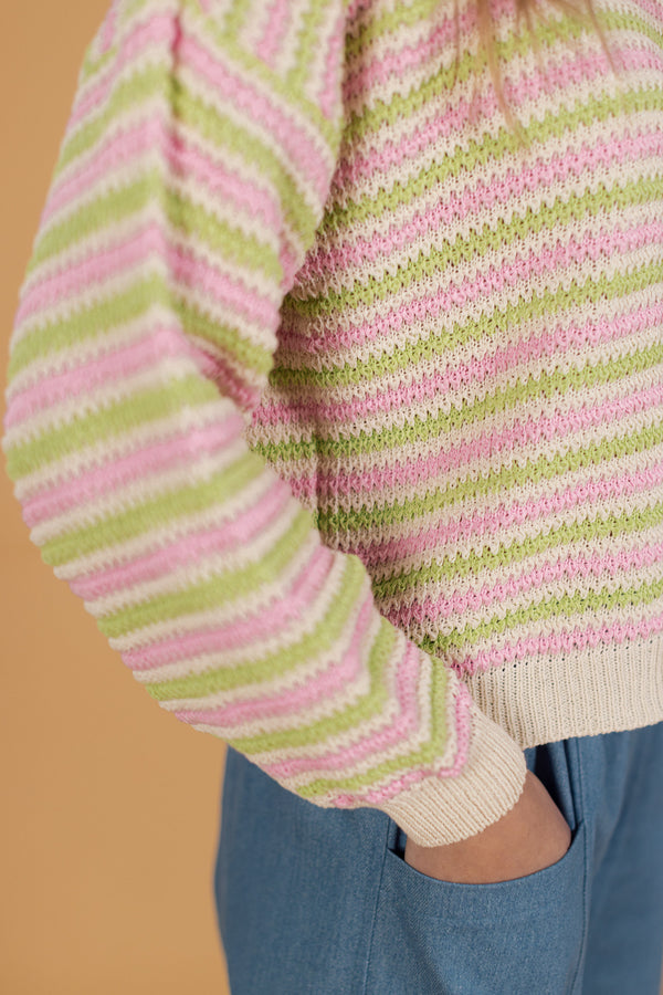 Knit Sweater Roben Pistachio Stripes