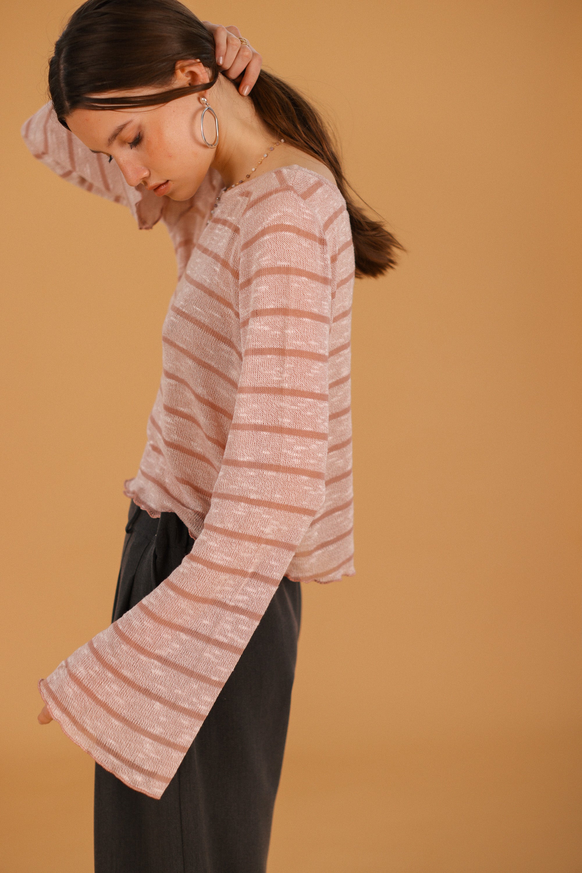 Top Keri Dusty Pink Stripes