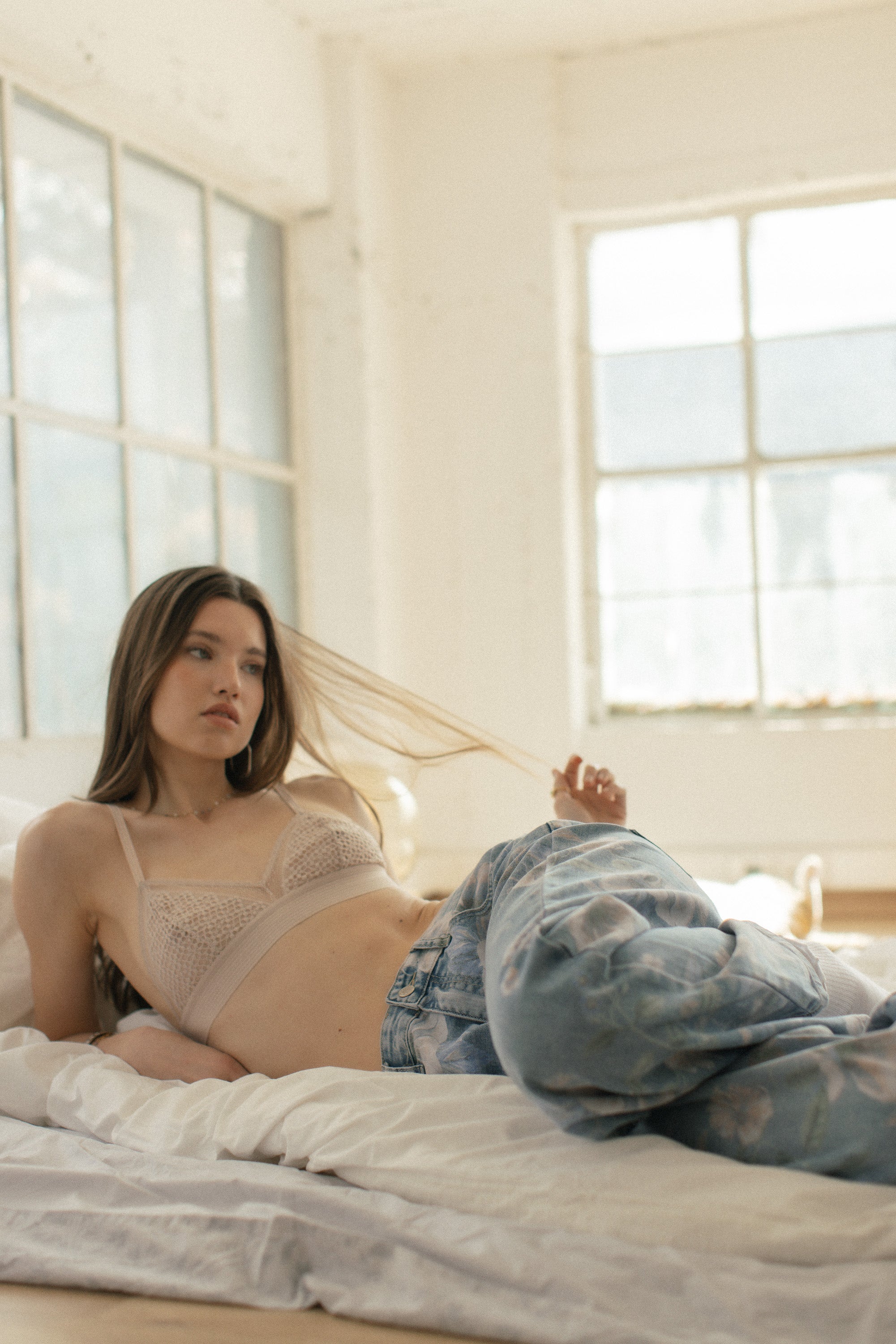 Denim Pants Wildflowers