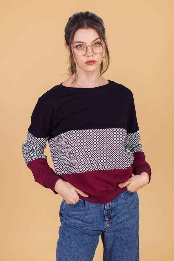 Pullover Mia Burgund gestrickt