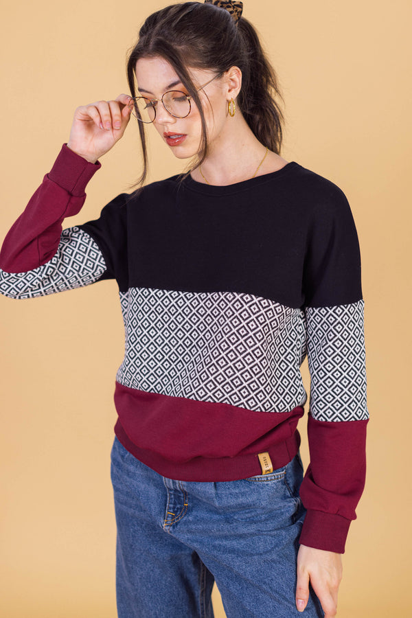 Pullover Mia Burgund gestrickt