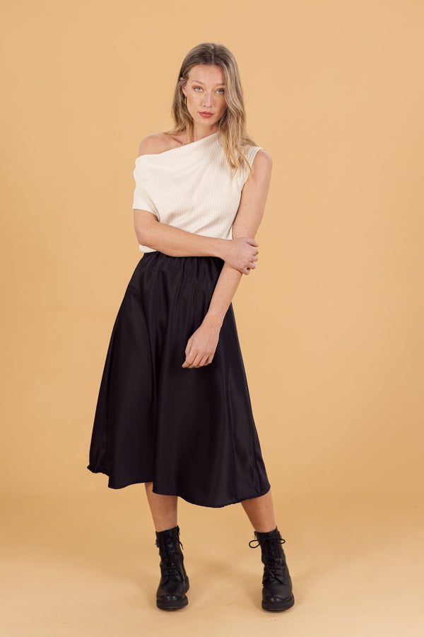 Skirt Sonne Black Satin