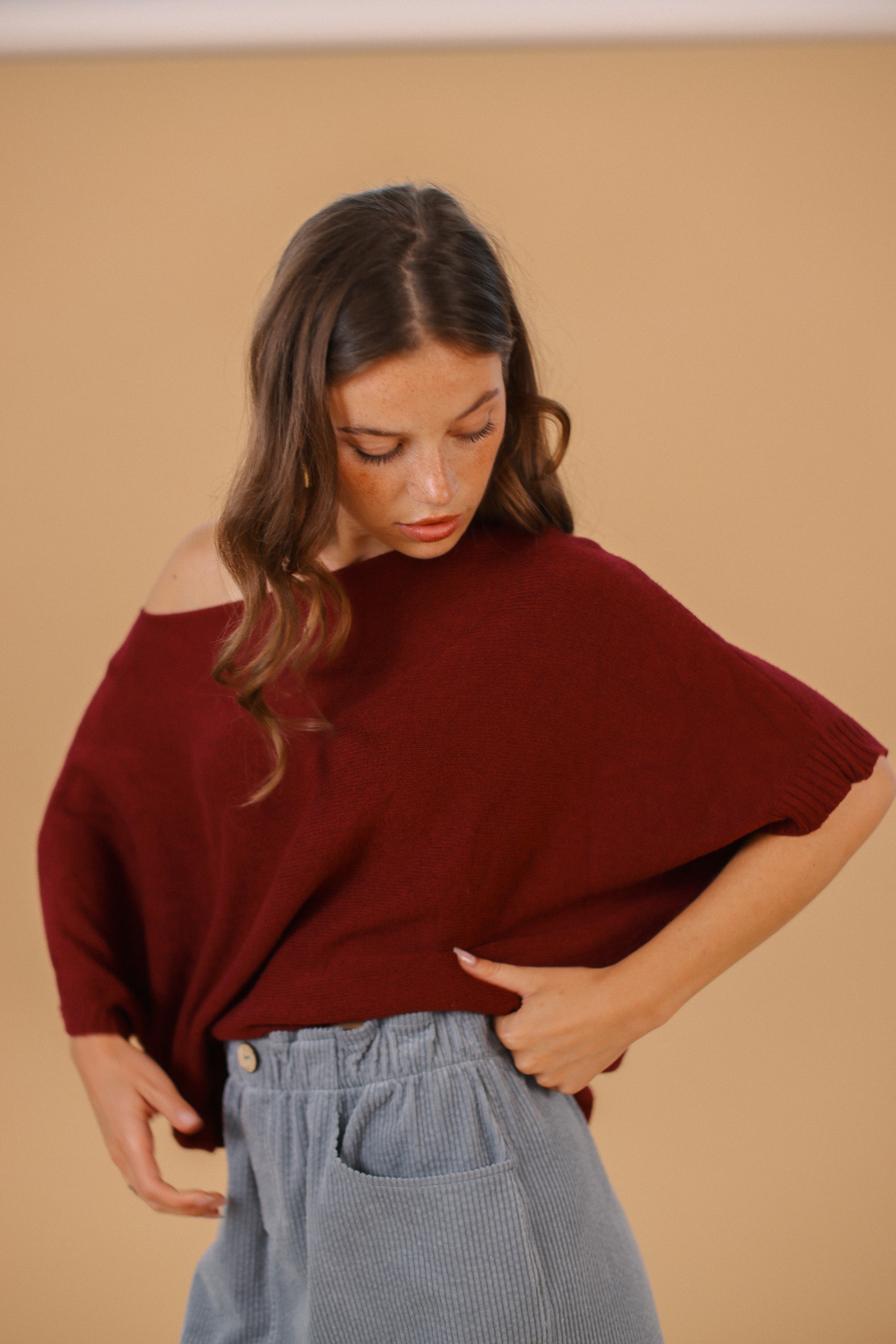 Knit Sweater Josie Burgundy