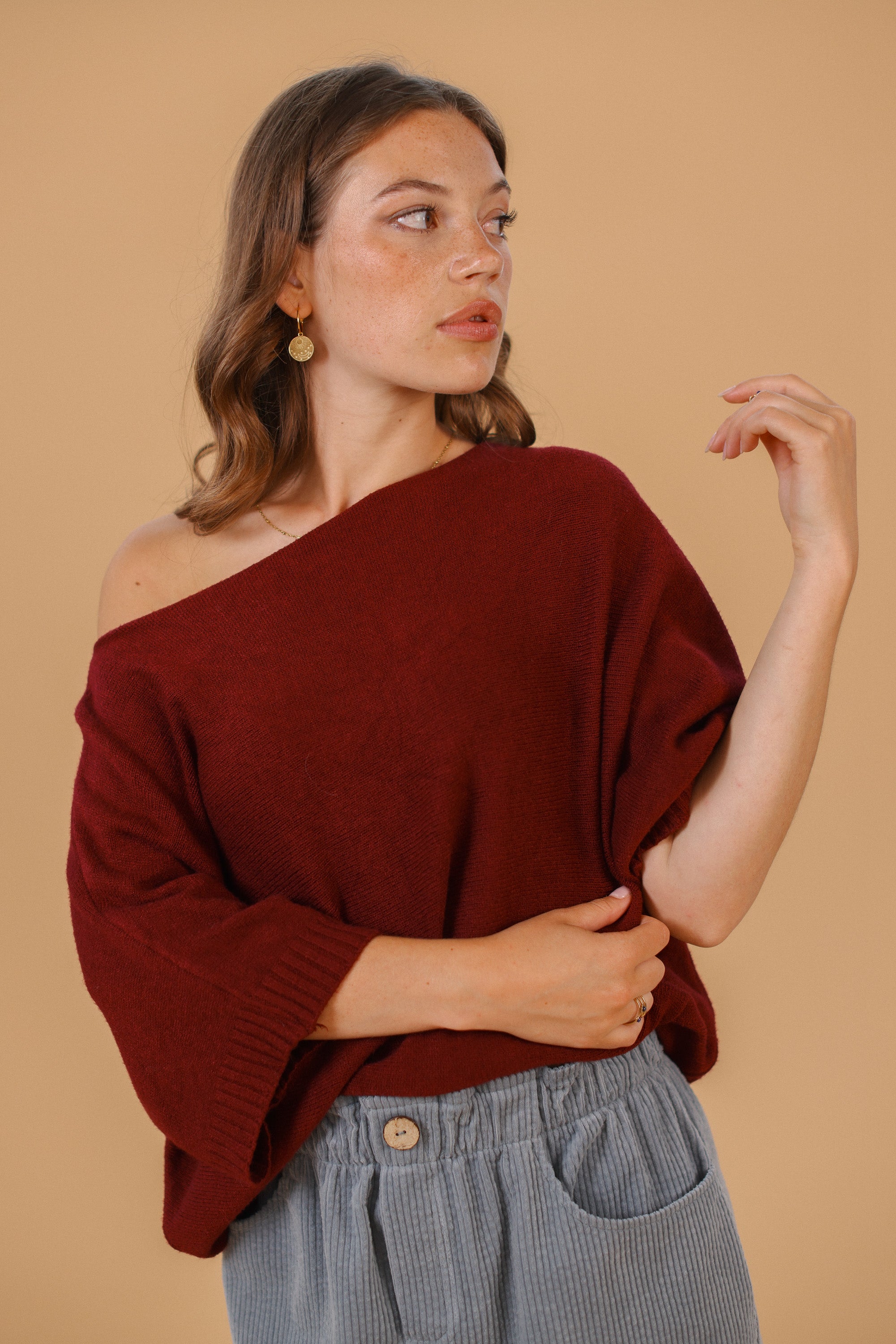 Knit Sweater Josie Burgundy
