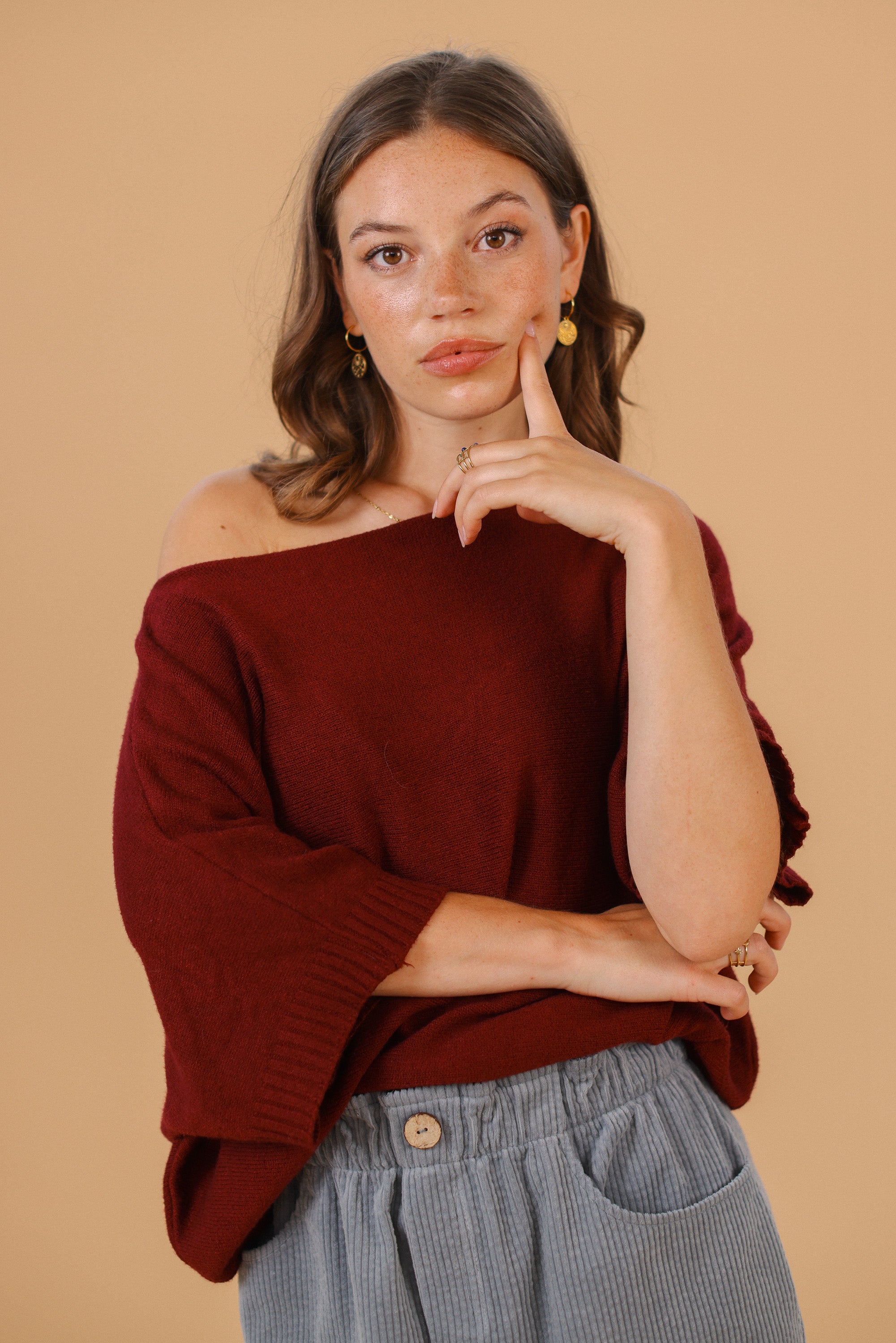 Knit Sweater Josie Burgundy
