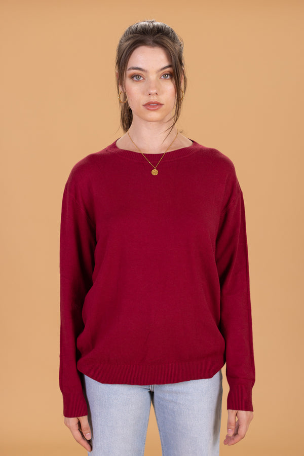 Strickpullover Ruben Burgund