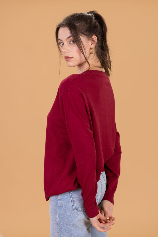 Strickpullover Ruben Burgund