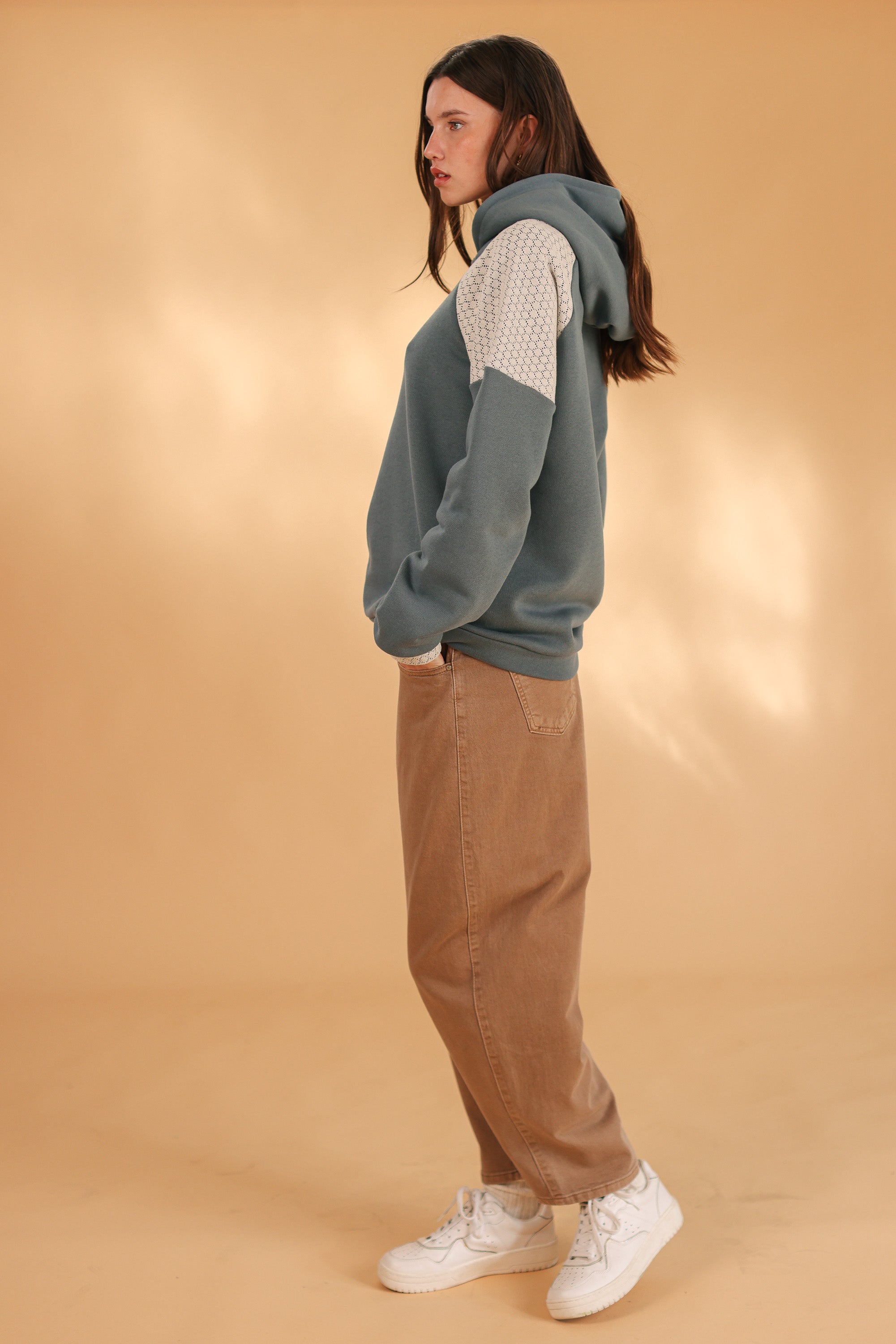 Hoodie Meyra Teal Lace