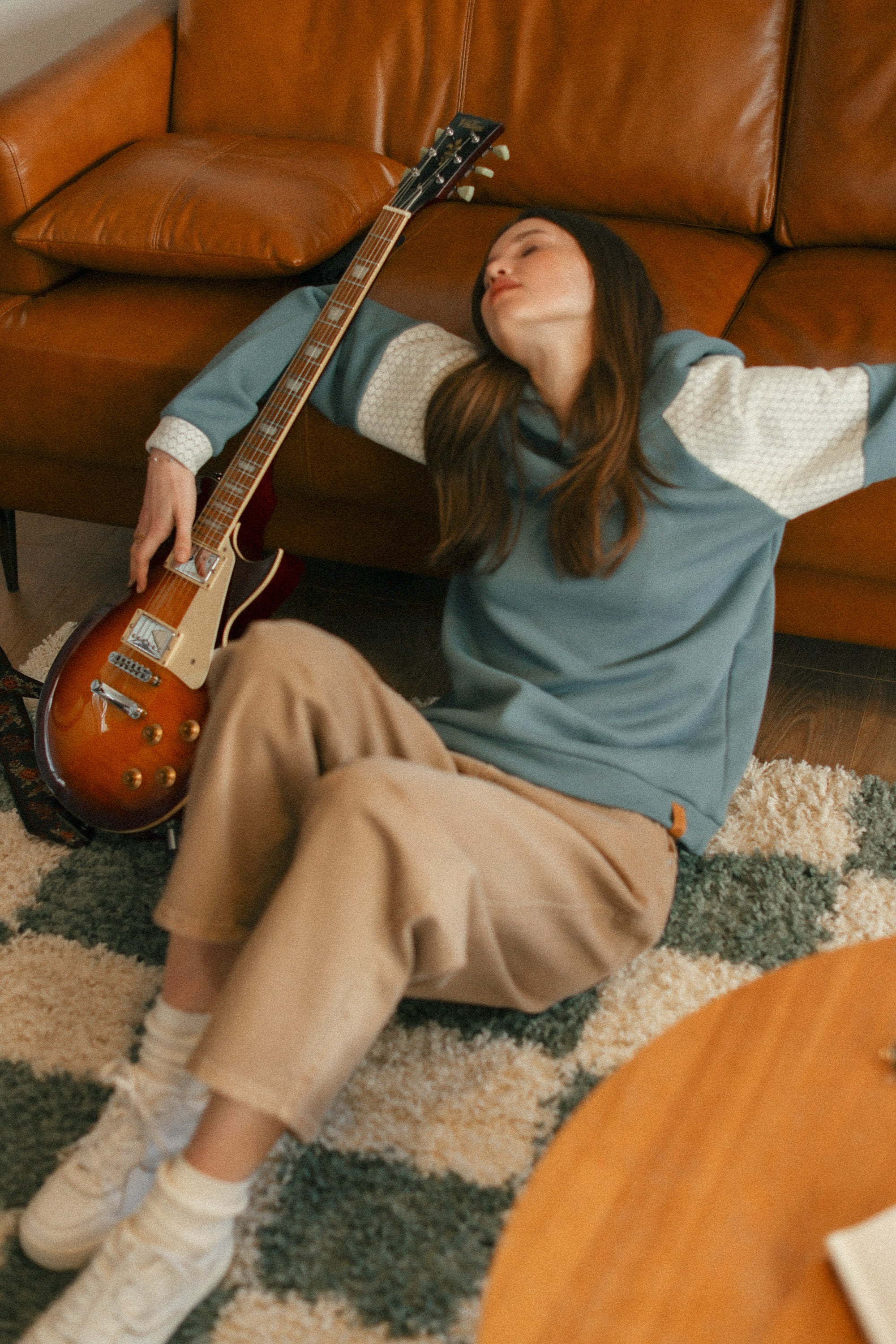 Hoodie Meyra Teal Lace