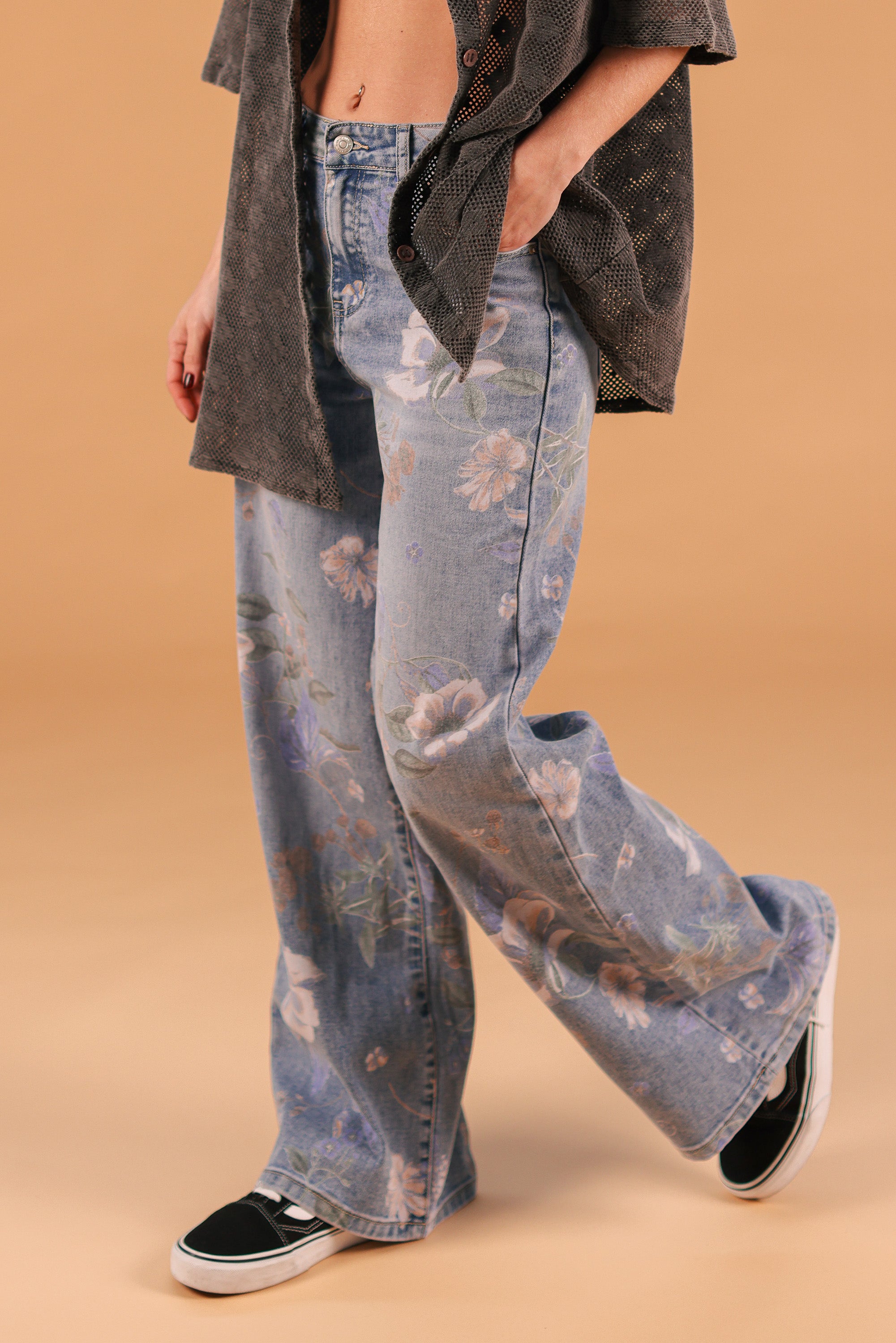 Denim Pants Wildflowers
