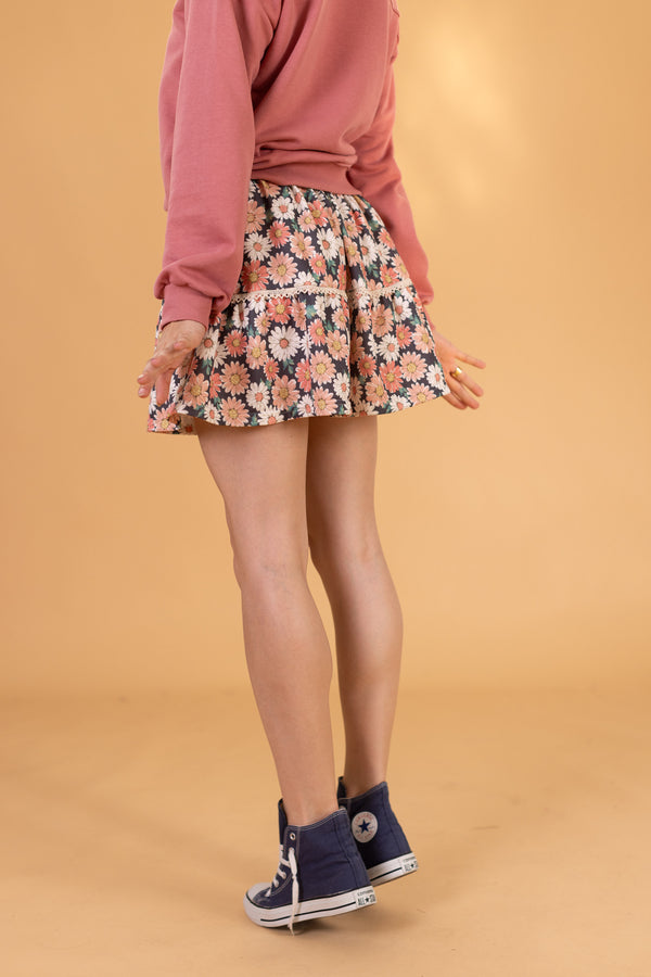 Skirt Lucy Pink Flowers