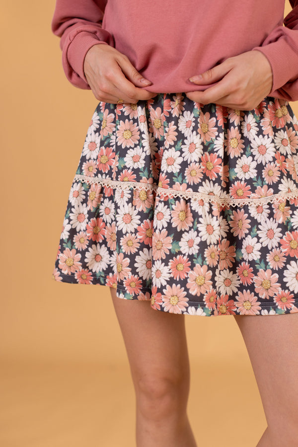 Skirt Lucy Pink Flowers