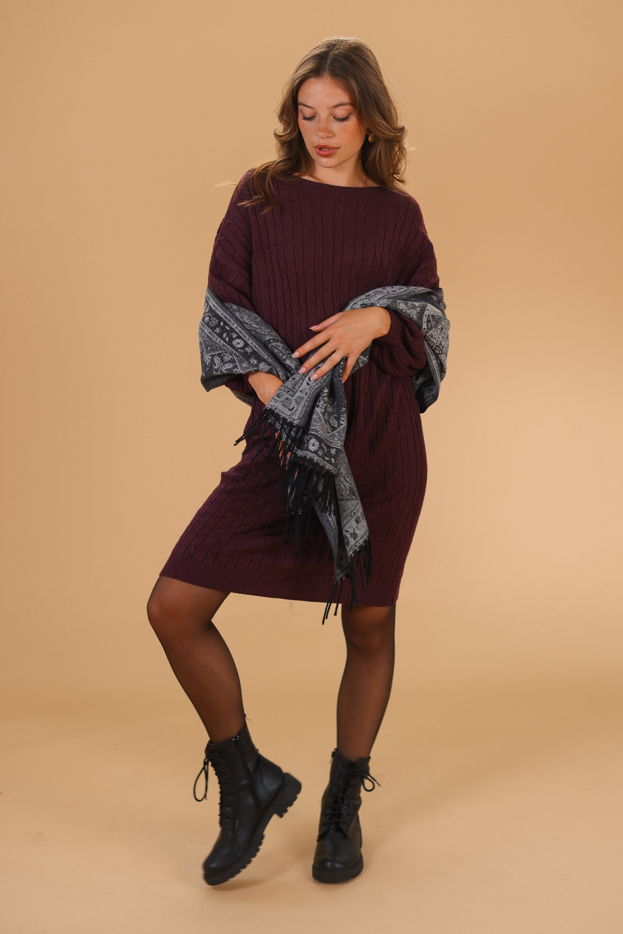 Knit Dress Lonx Grape