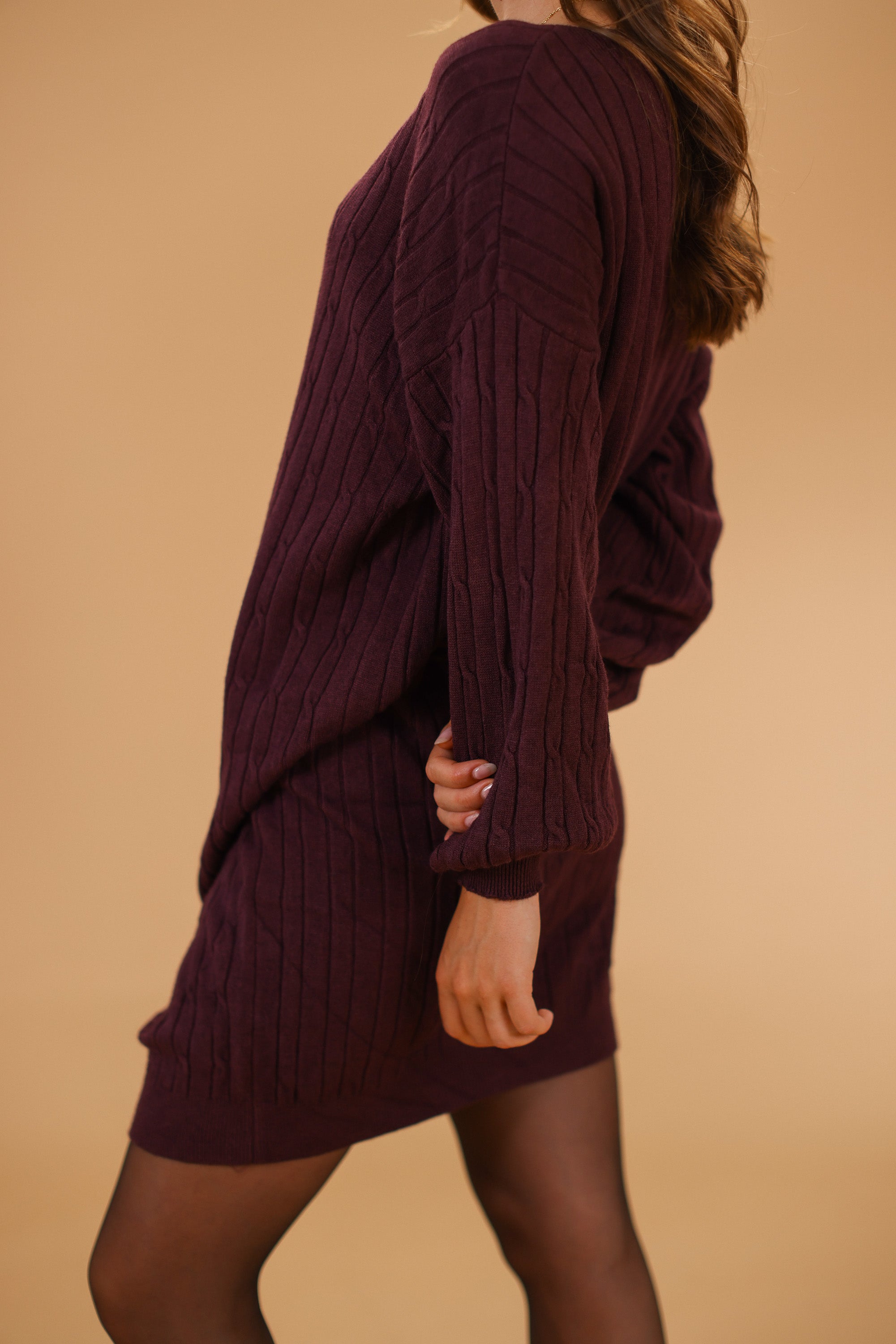 Knit Dress Lonx Grape