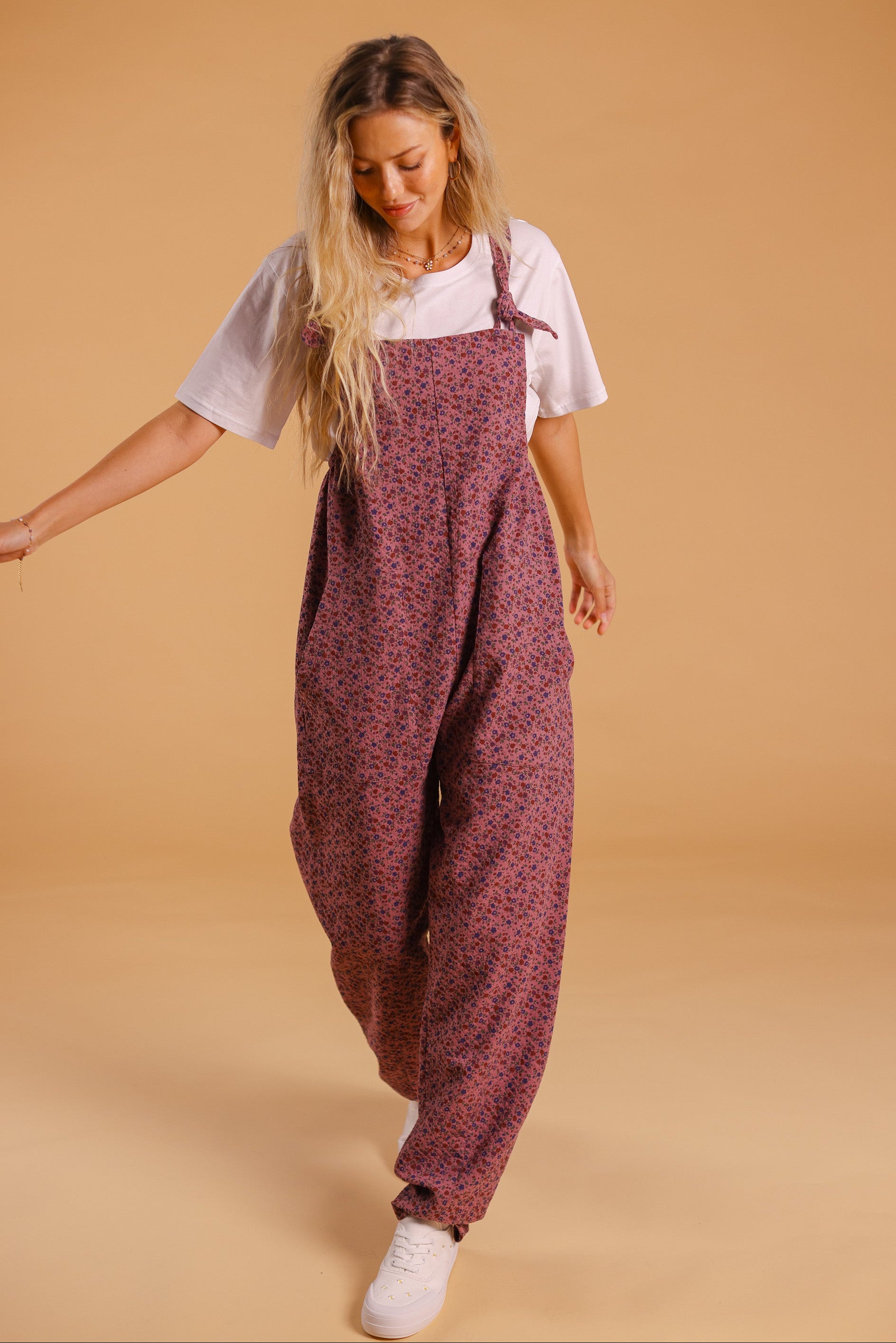 Overall Raya Purple Floral