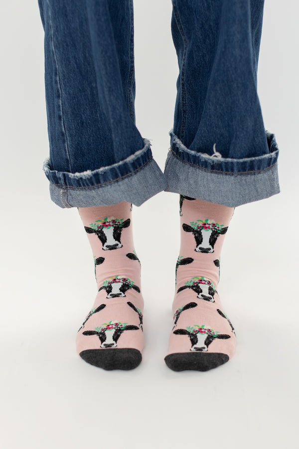 Socks Moo Pink