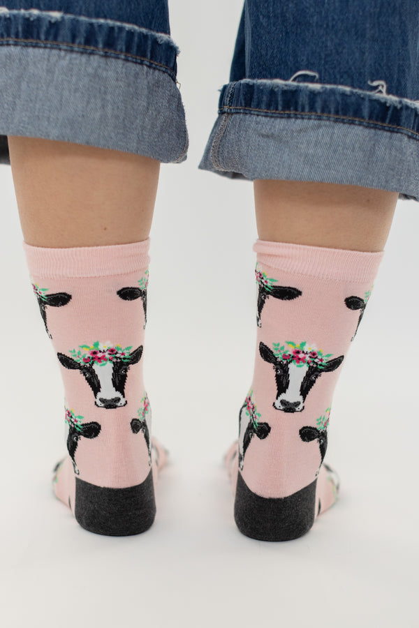 Socks Moo Pink